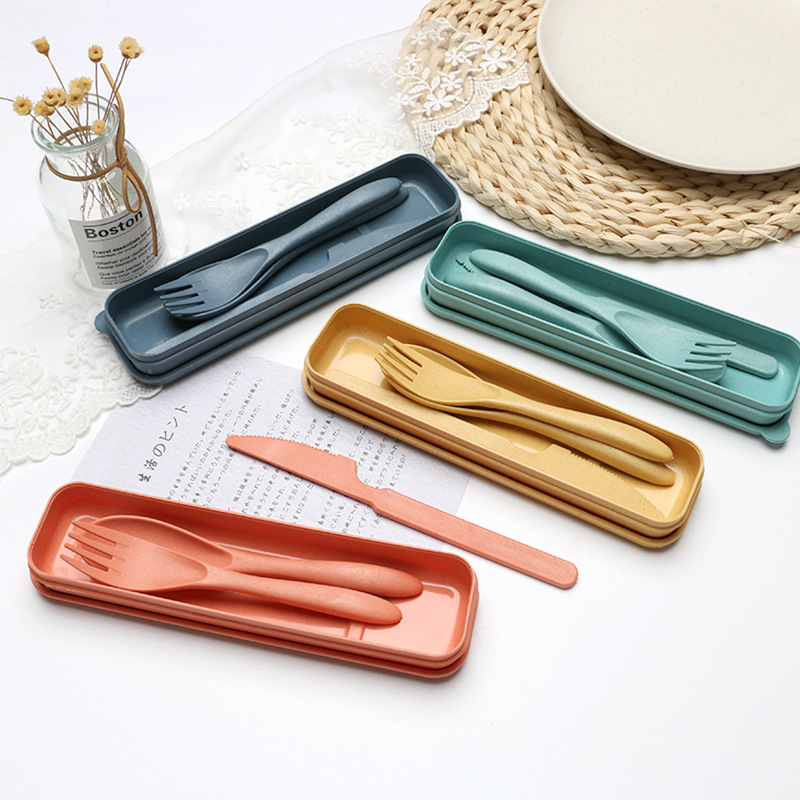 Wheat Straw Cutlery Set with Case 1