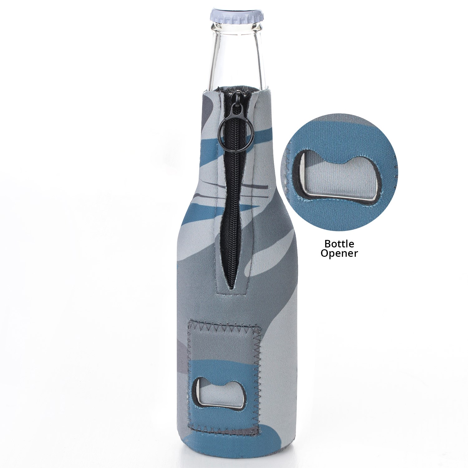 12 Oz. Neoprene collapsible camo Bottle Cooler w/ Bottle Opener 4
