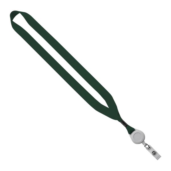 3/4" Polyester Lanyard with Metal Crimp & Retractable Badge Reel 323