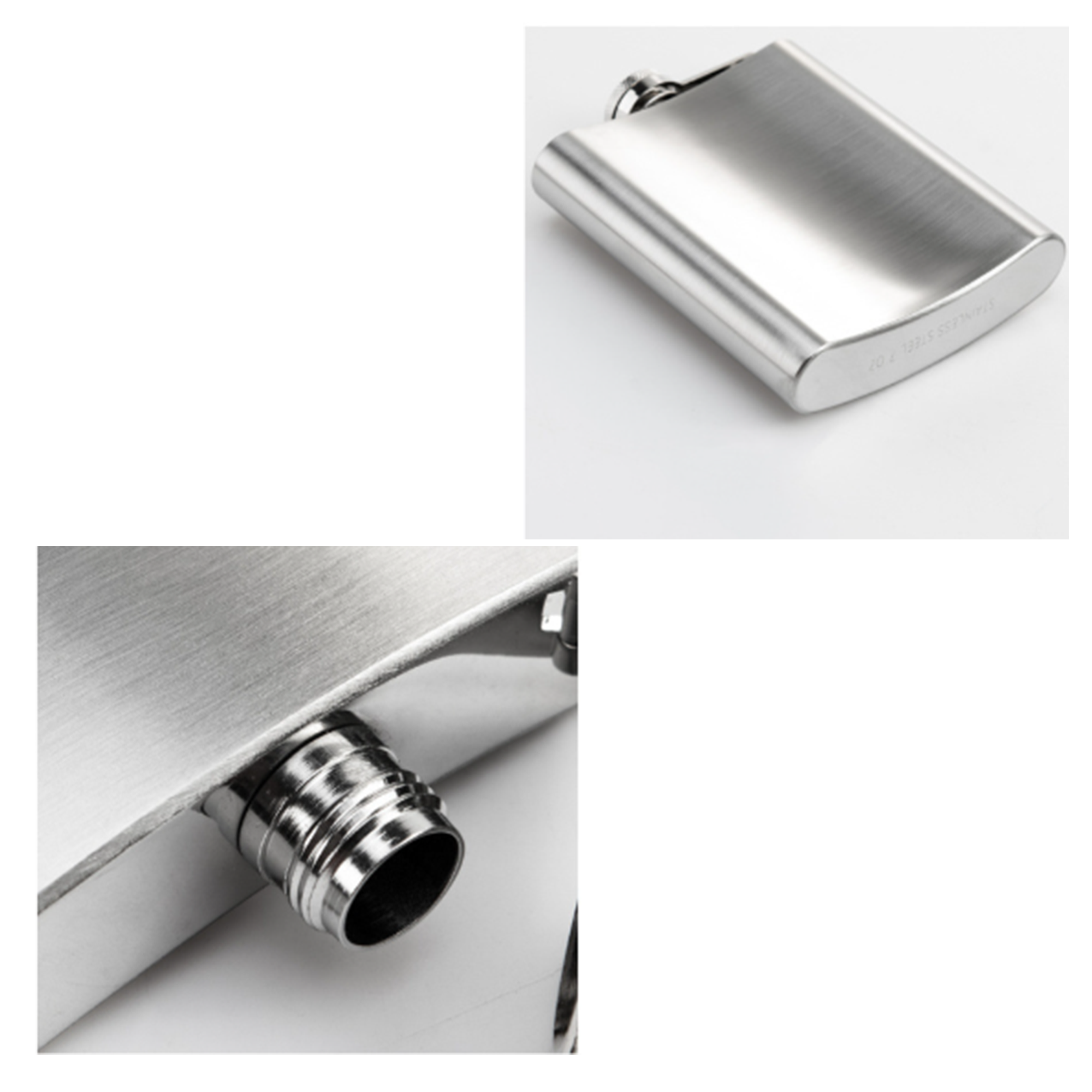 8-Ounce Stainless Steel Hip Flask, custom water bottle with logo imprint 2