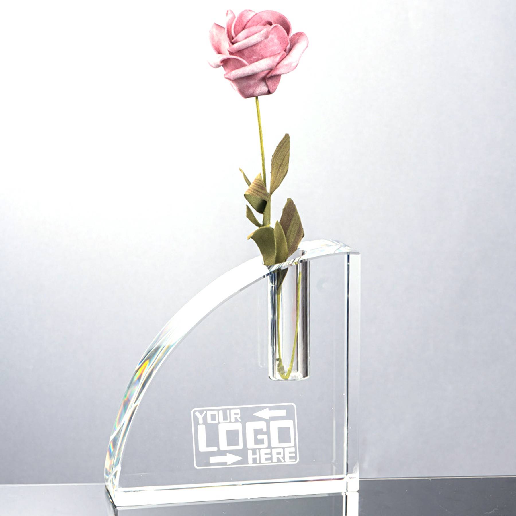 Quarter Round Crystal Vase 4