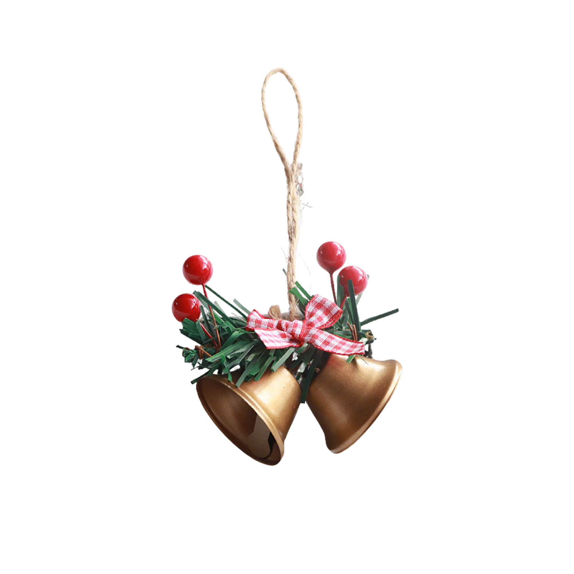 Iron Double Bell Holiday Decoration 2.8" Length X 2.8" Width X 1.6" Height 4