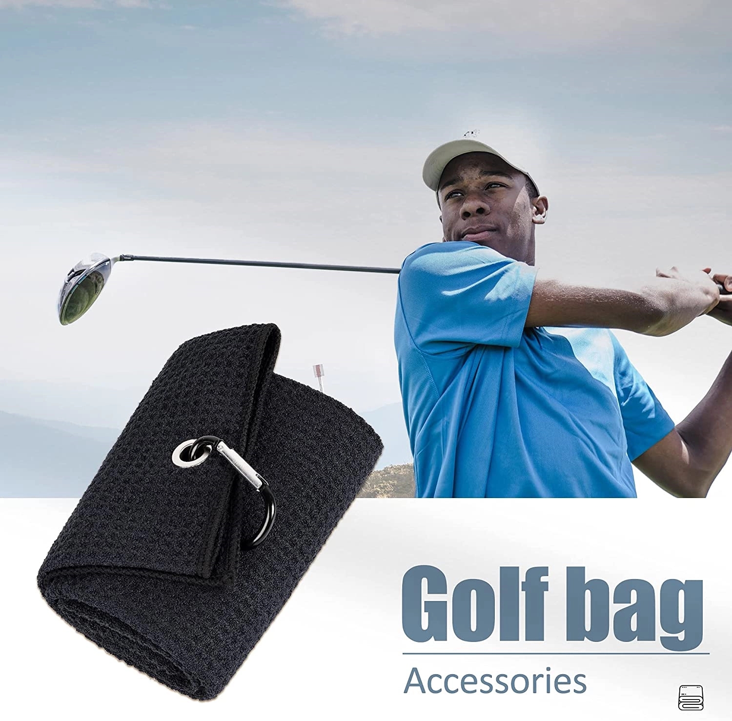 Golf Towel With Heavy Duty Carabiner Clip 6
