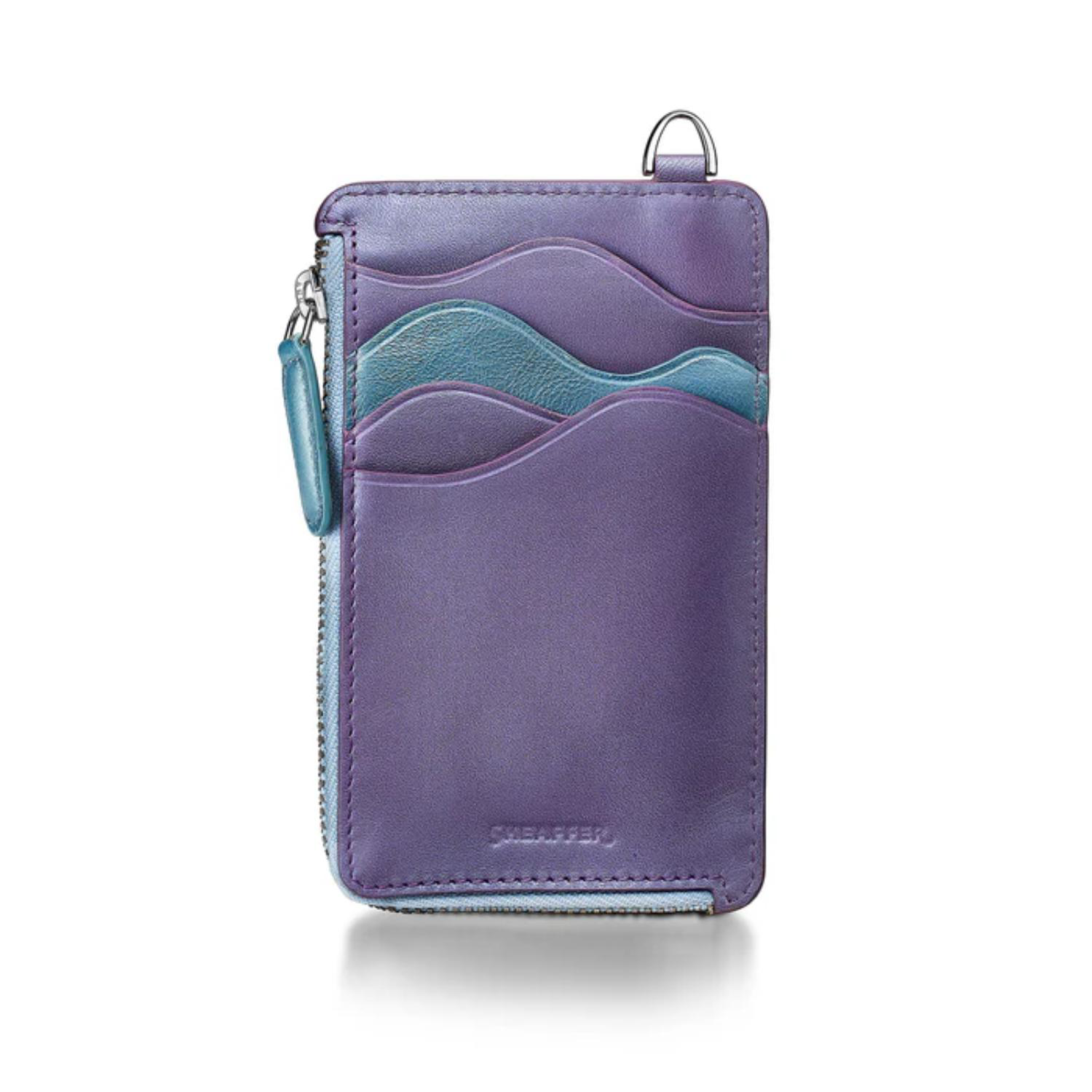 SHEAFFER® Executive Gift Set VFM 9430 Blue and Purple Pearlised Gradient Ballpoint Pen with Genuine Leather Card Case 11