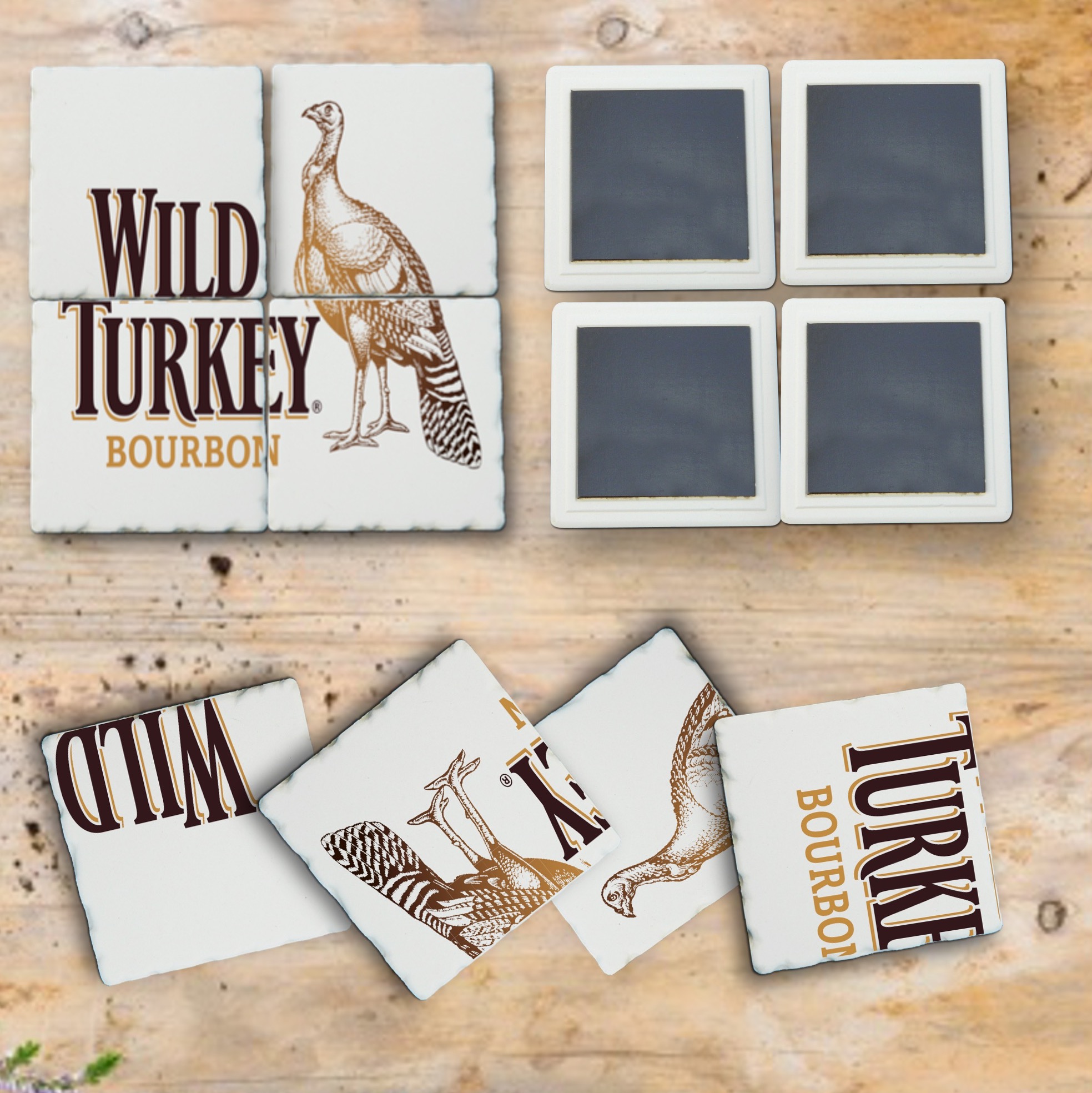 4 Custom Printed Ceramic Stone Magnet Puzzle with Chiseled Edge 2