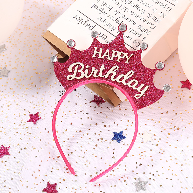 Happy Birthday headband queen princess crown headband for birthday party hair decoration props