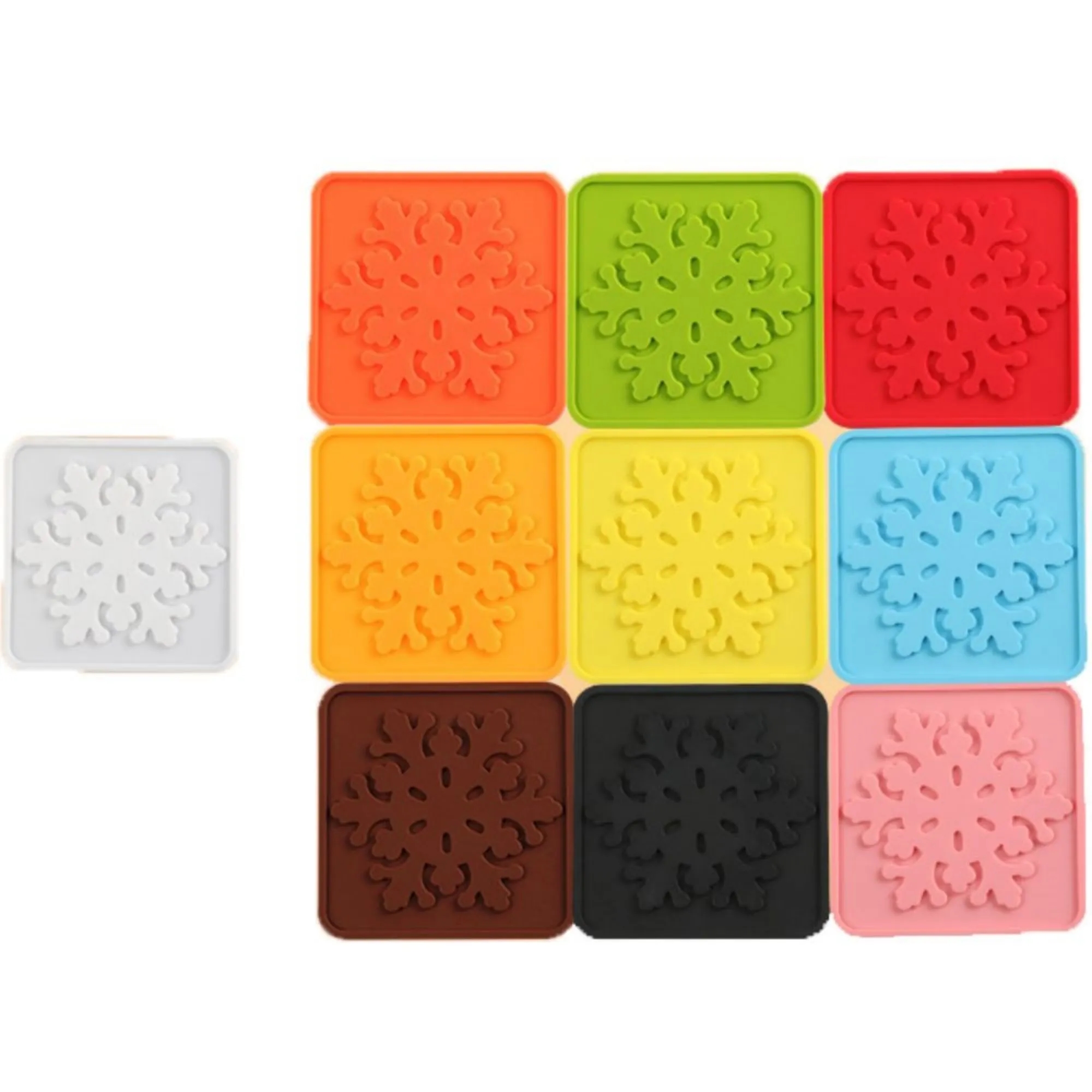 Silicone Snowflake Square Cup Coasters 1