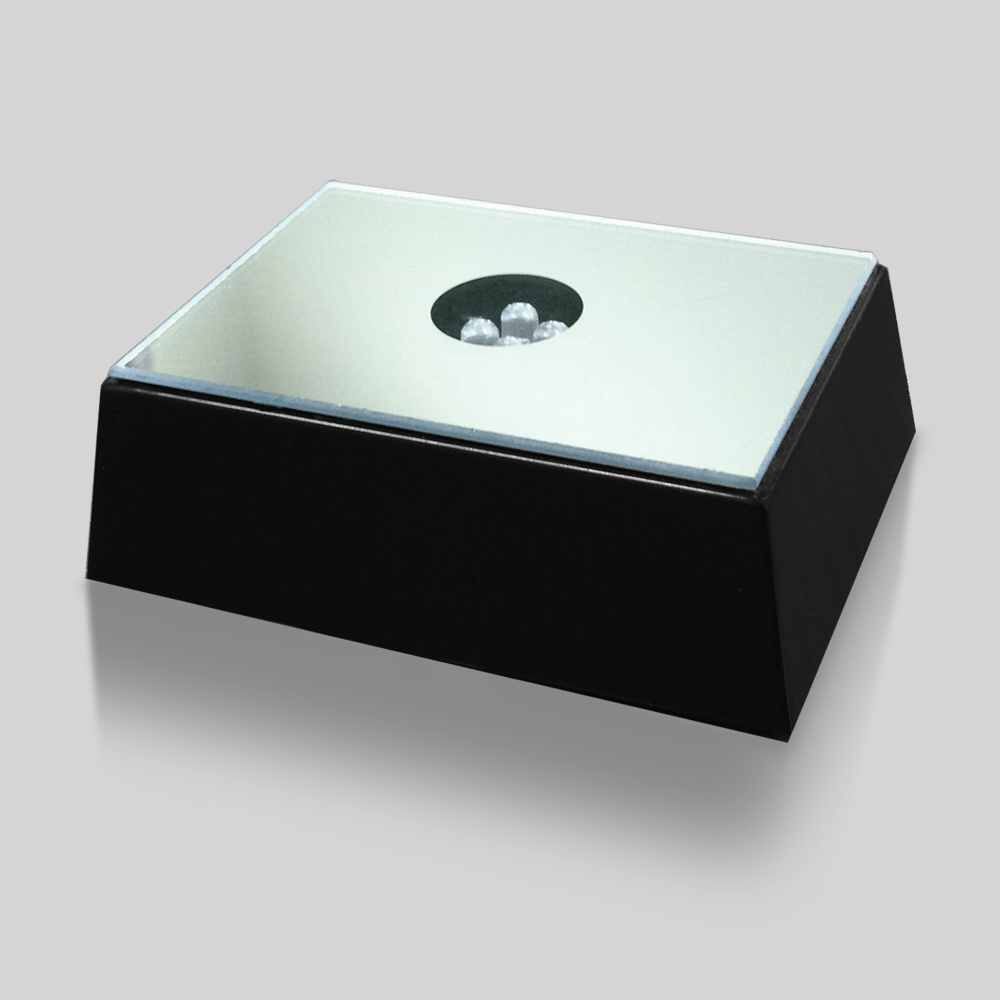 Black Mirrored Lighted Rectangle Base 6