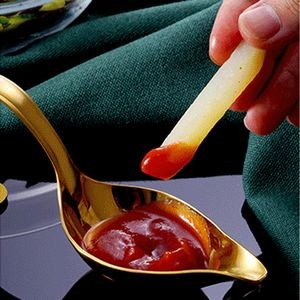 Precision Stainless Steel Drizzle Saucier Spoon With Tapered Design And Spout 16