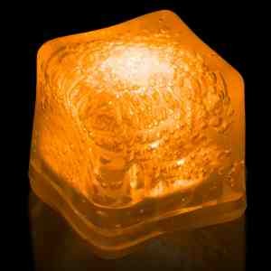 Orange Light Up Premium LitedIce Brand Ice Cube(Blank)