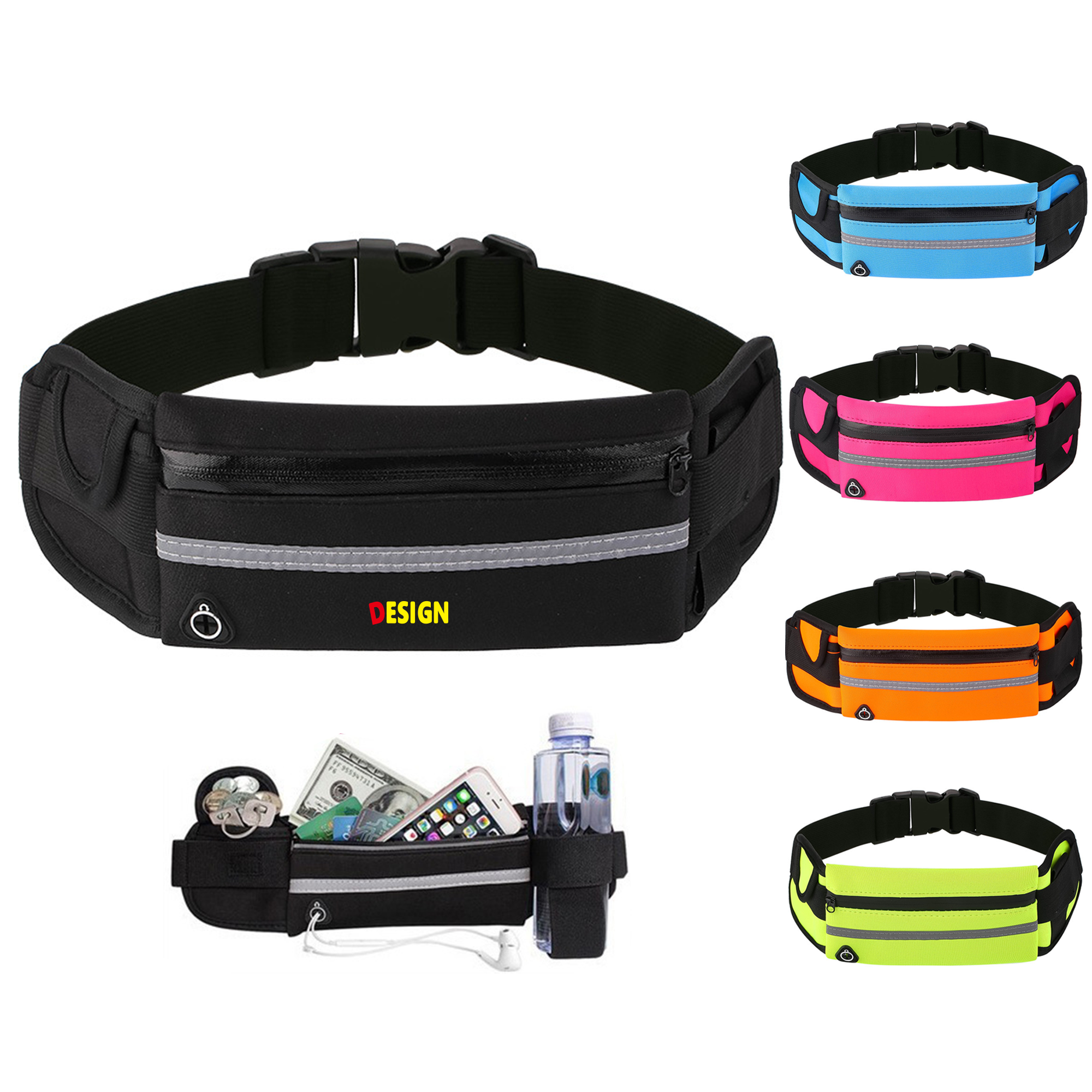 Waterproof Sports Waist Bag with Bottle Holder 1