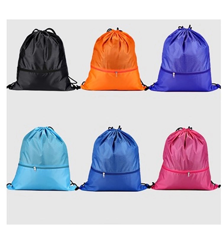 Drawstring Backpack With Zipper 2