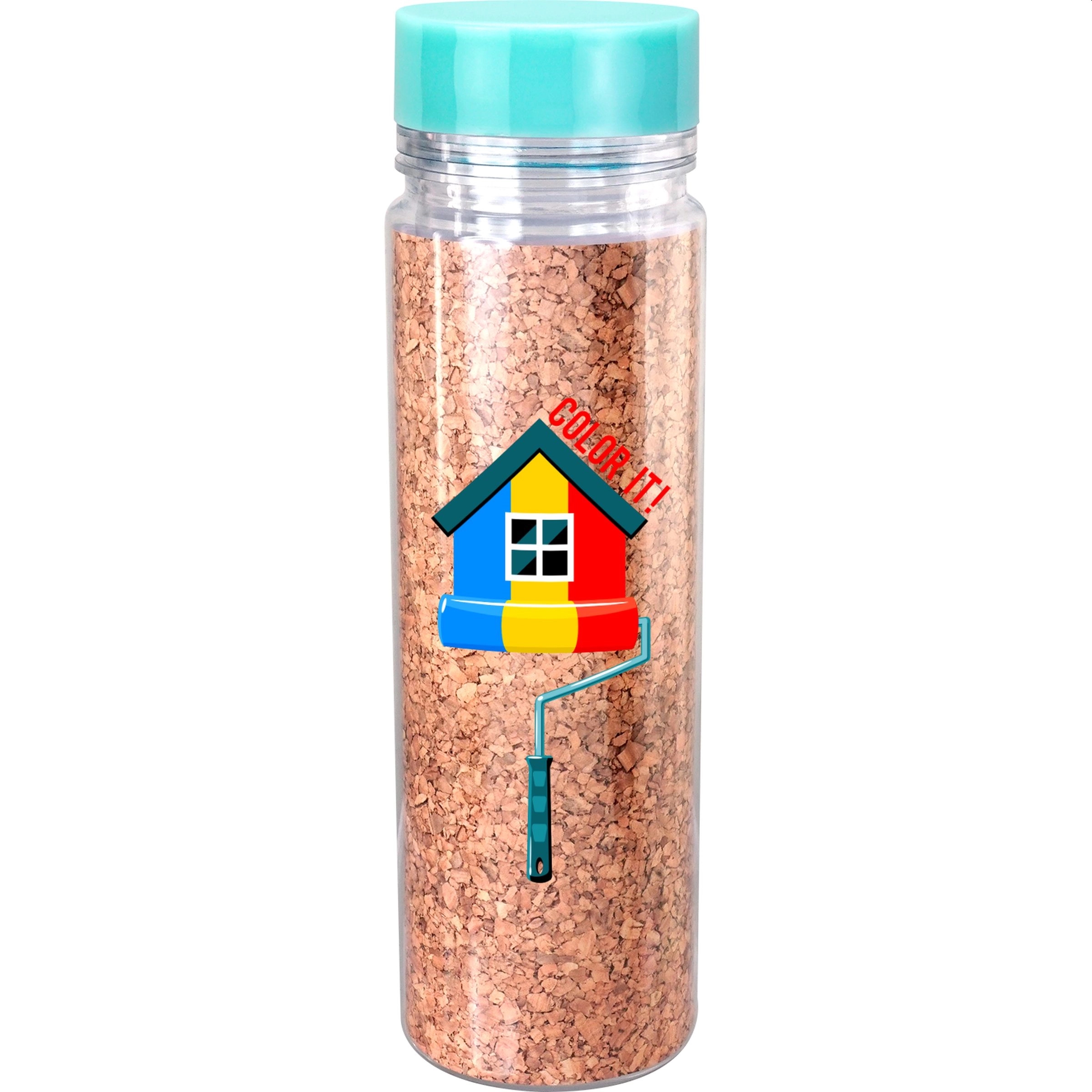 Clear View 18 oz. Full Color Cork Bottle, custom water bottle with logo imprint 19