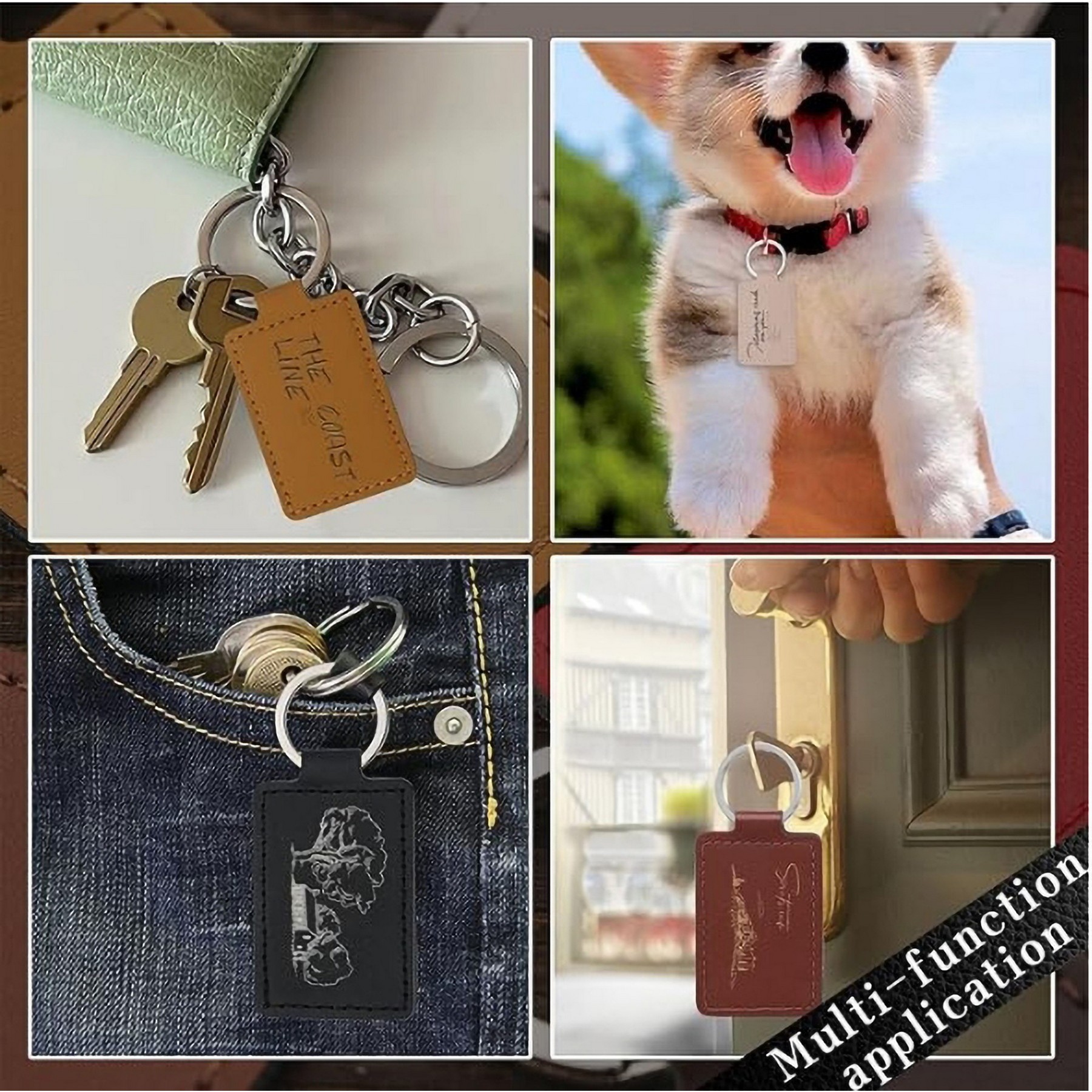 Colorful Leather Keychain Universal Key Fob Keychain 3