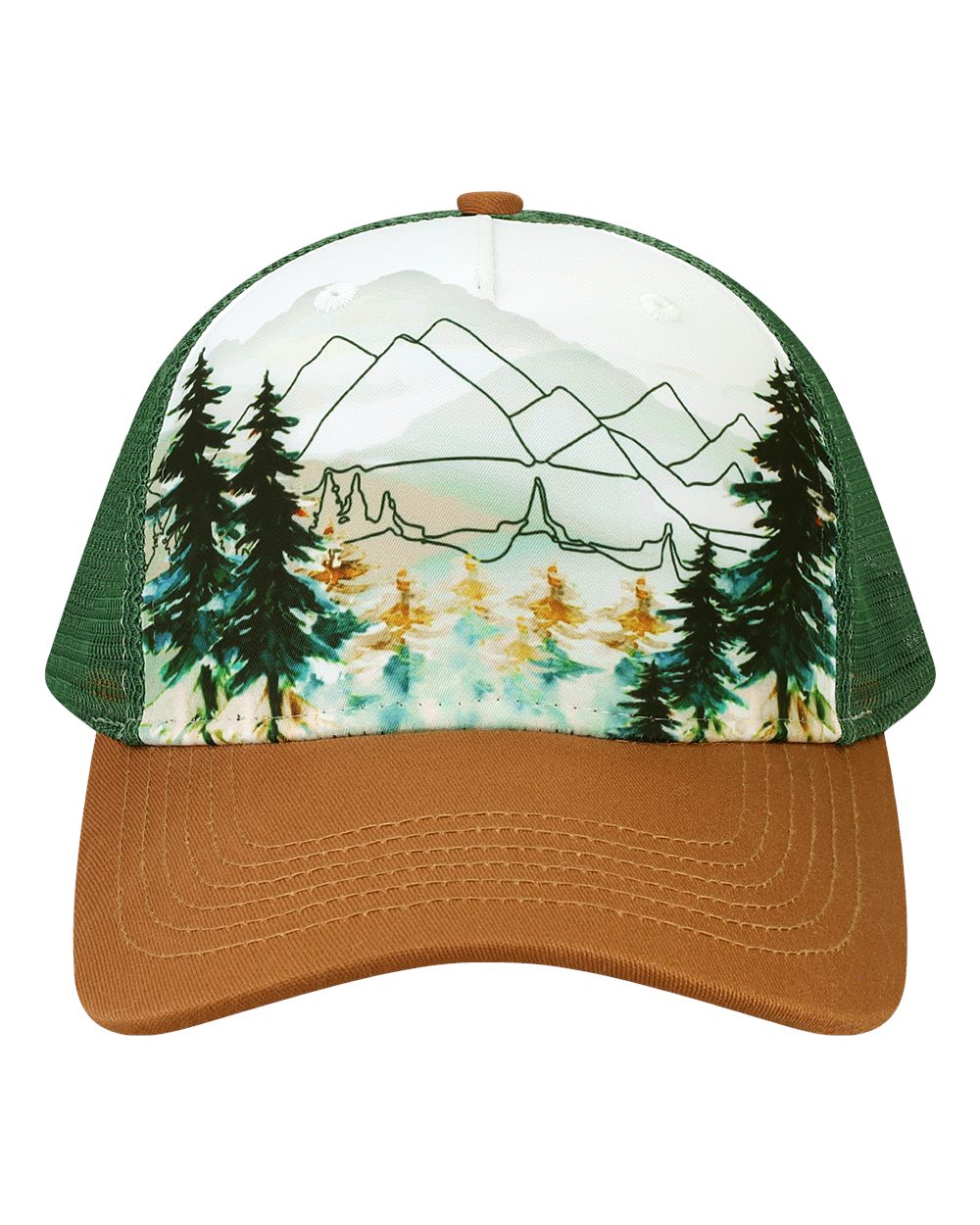 Printed Five-Panel Trucker Cap - 5PTKR 27