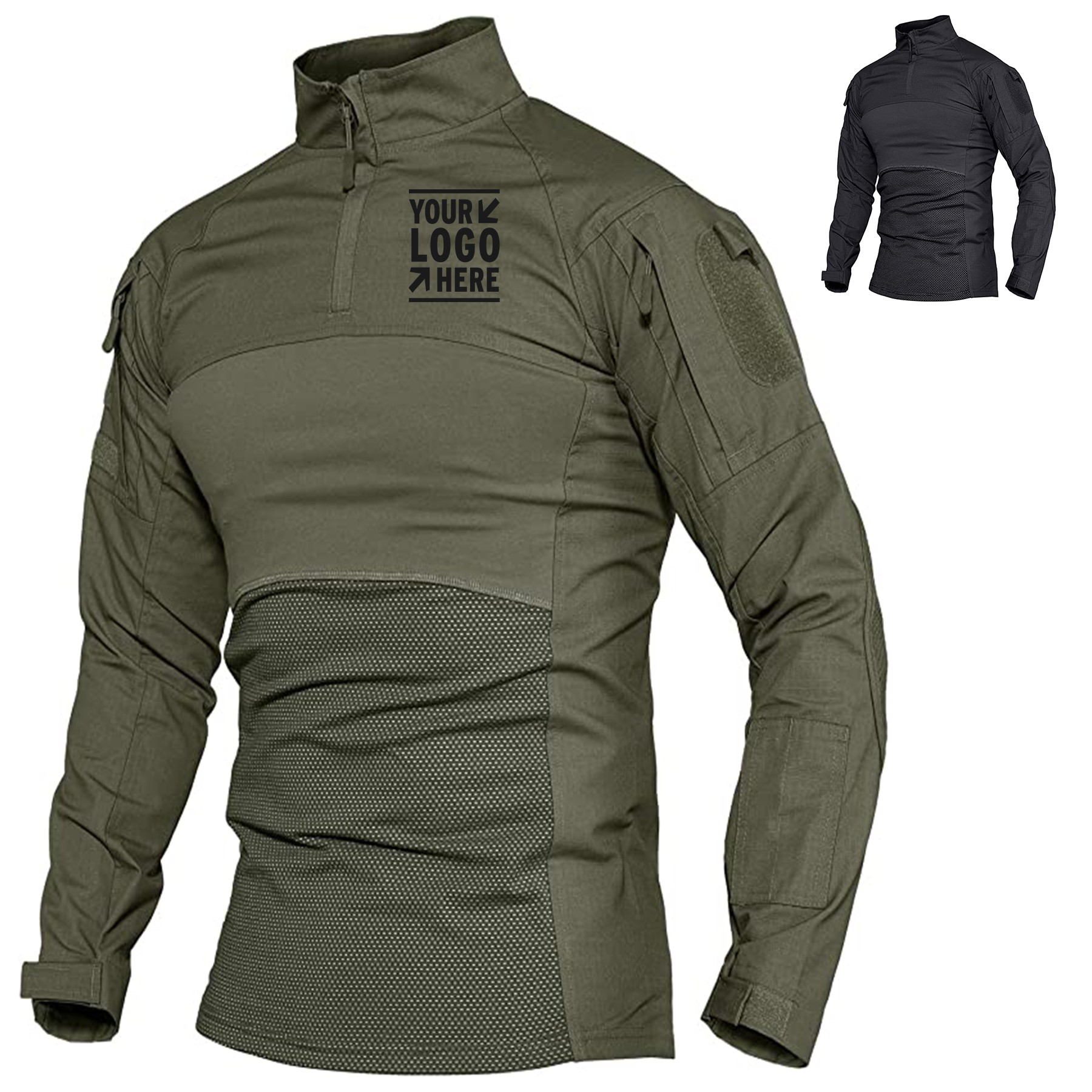 Men's Pullover Long Sleeve Army Military Shirt, custom hoodie or sweatshirt with logo imprint 3