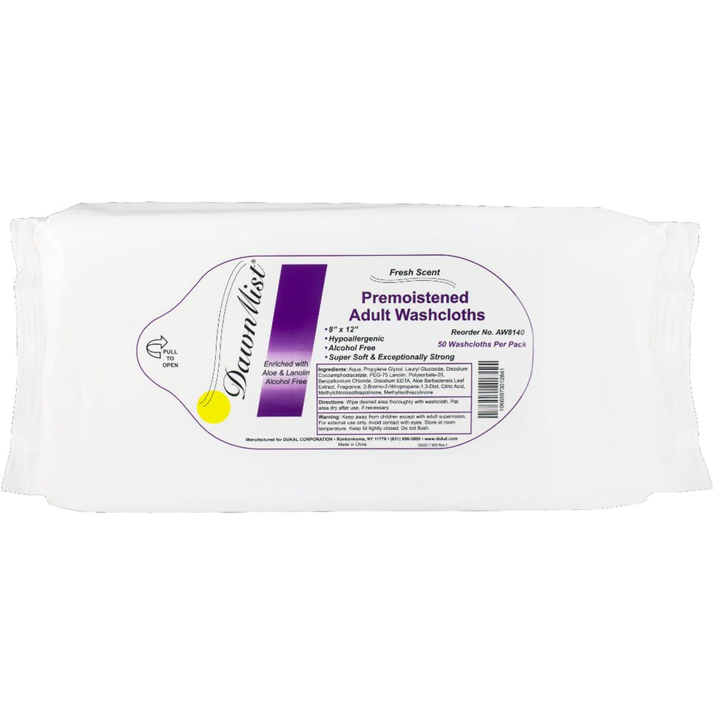Adult Soft Washcloths - 50-Pack Premoistened Hypoallergenic 2