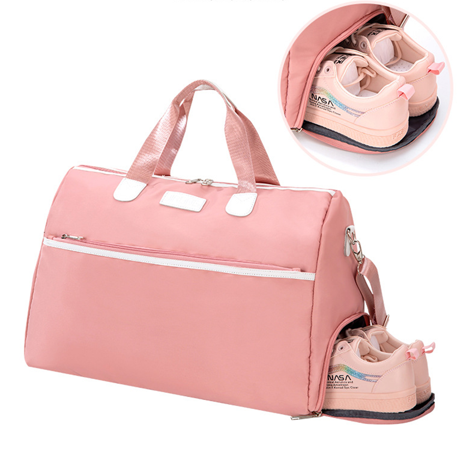 Large Capacity Nylon Duffel Bag w/ Shoe Compartment 12