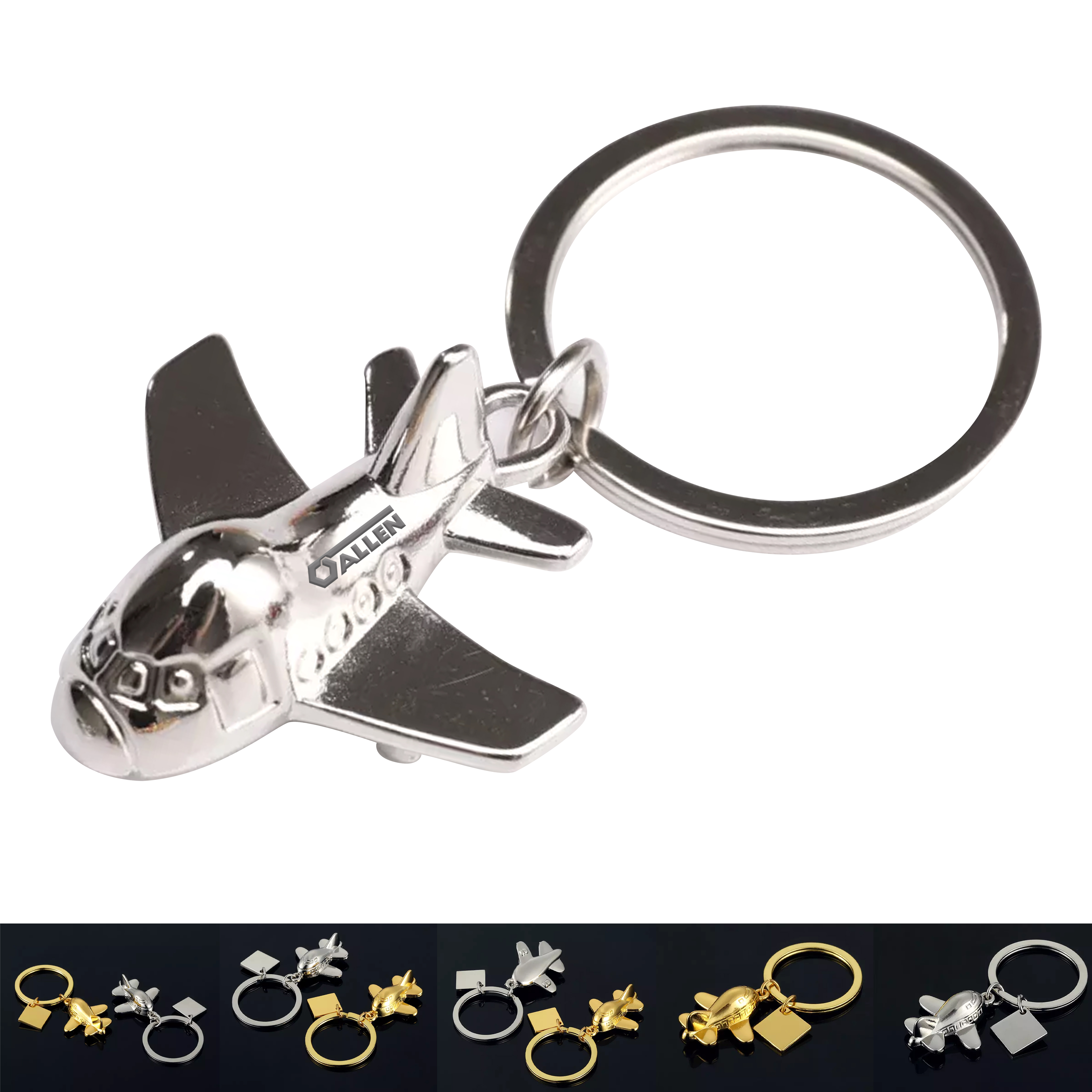 Aircraft Shaped Metal Keychain 6