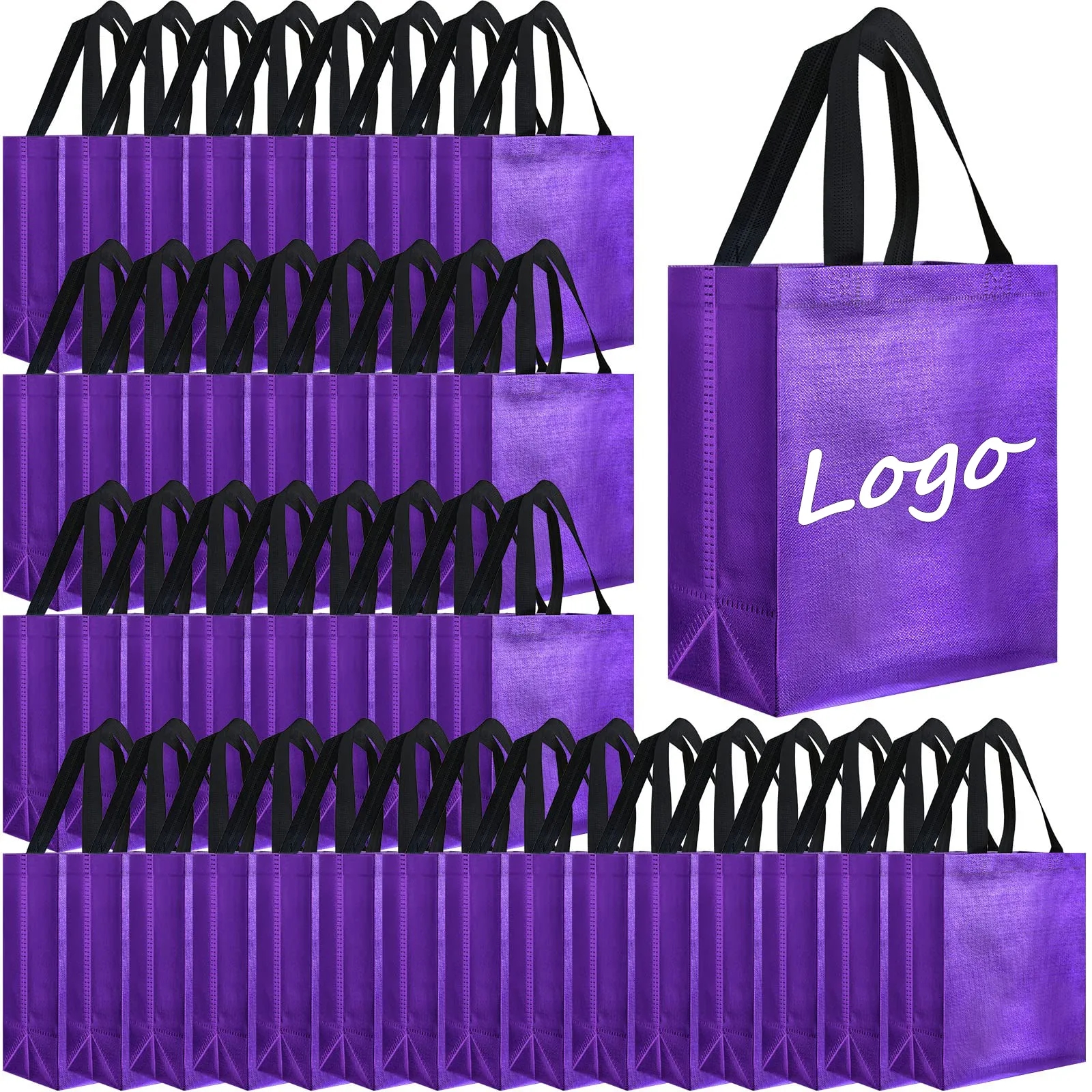 Custom Logo Glossy Reusable Non Woven packaging Tote Bags 12