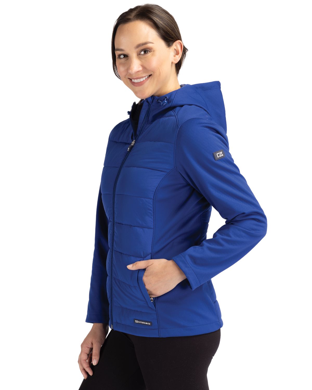 Cutter & Buck Evoke Recycled Honeycomb Fleece Womens Hybrid Full Zip Jacket 19