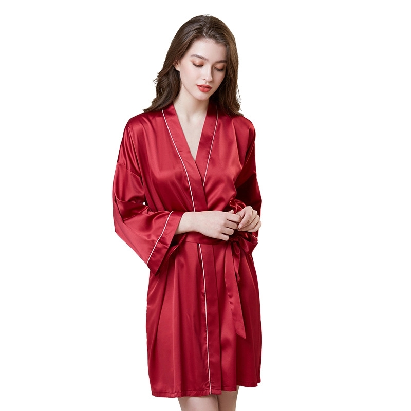 Women's Satin Robe,Silky Kimono Bathrobe 7