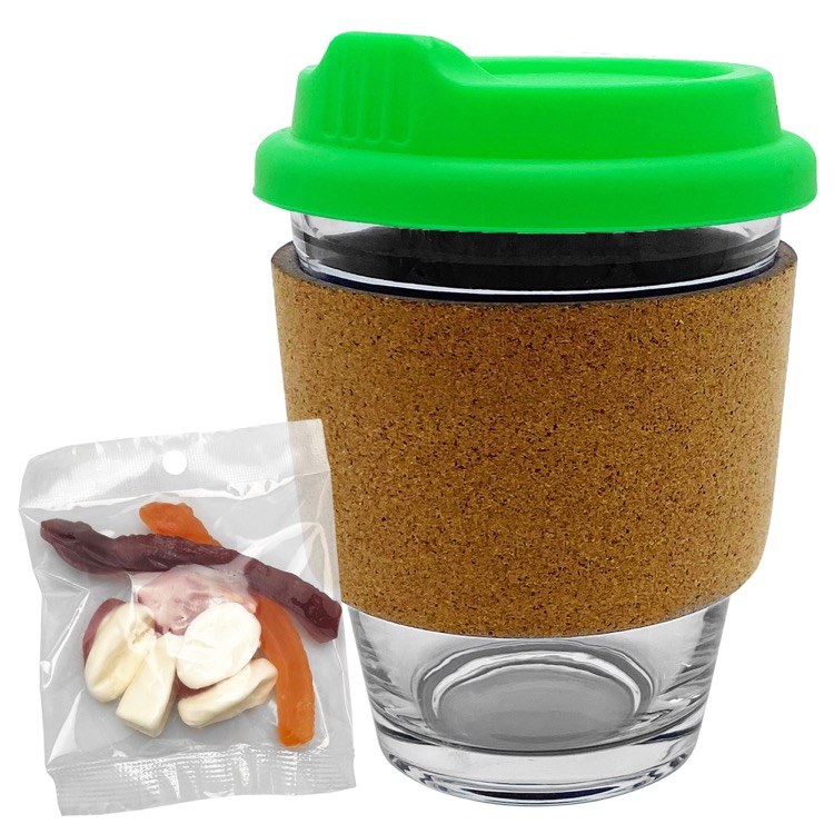 Jelly Party Mix in Cork Band Glass Coffee Cup 20