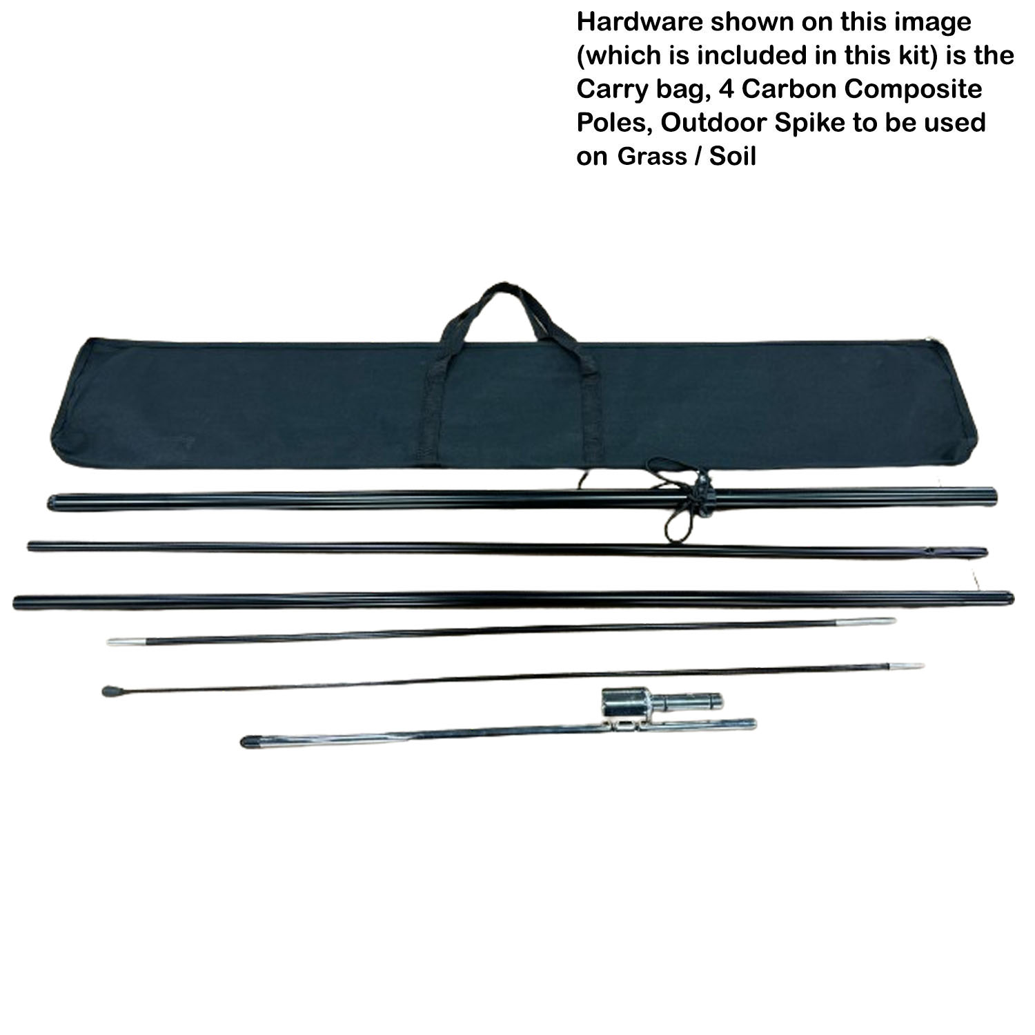 13.5' Large Tear Drop Flag Kit, Full Color Graphics One Side, Outdoor Spike base and Bag Included 9