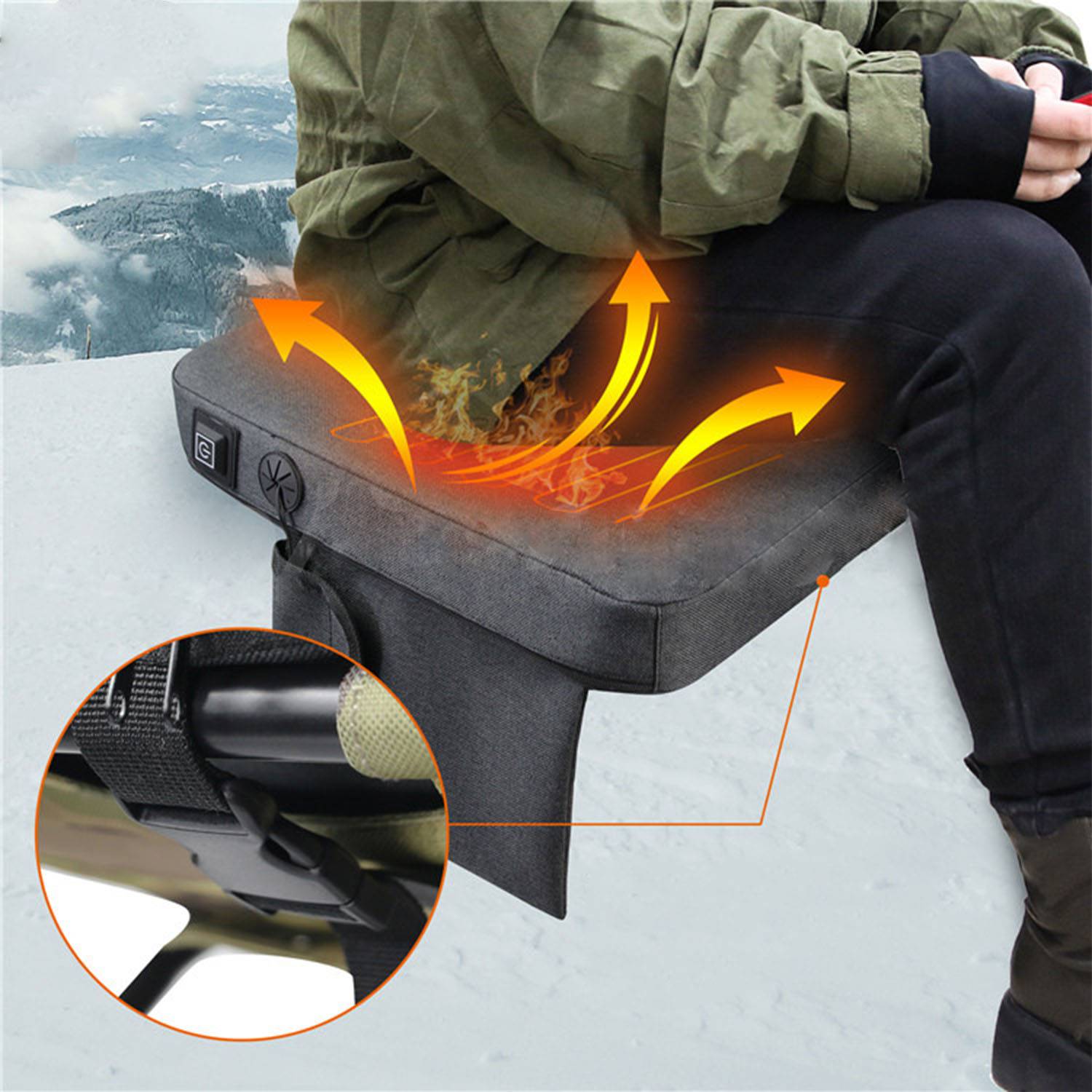 Outdoor camping USB heated seat cushion 4