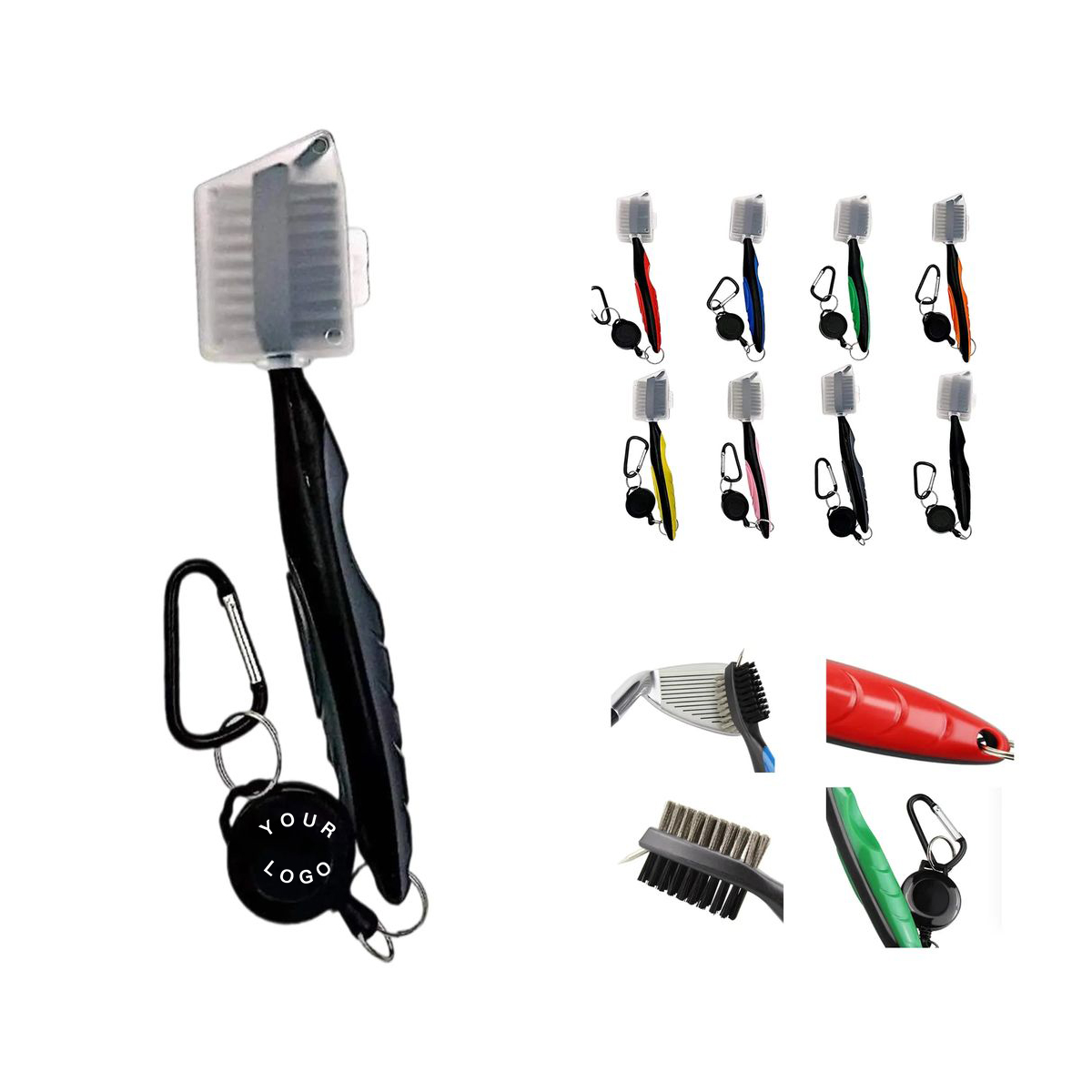 Golf Club Cleaning Brush with Rubber Grip 5