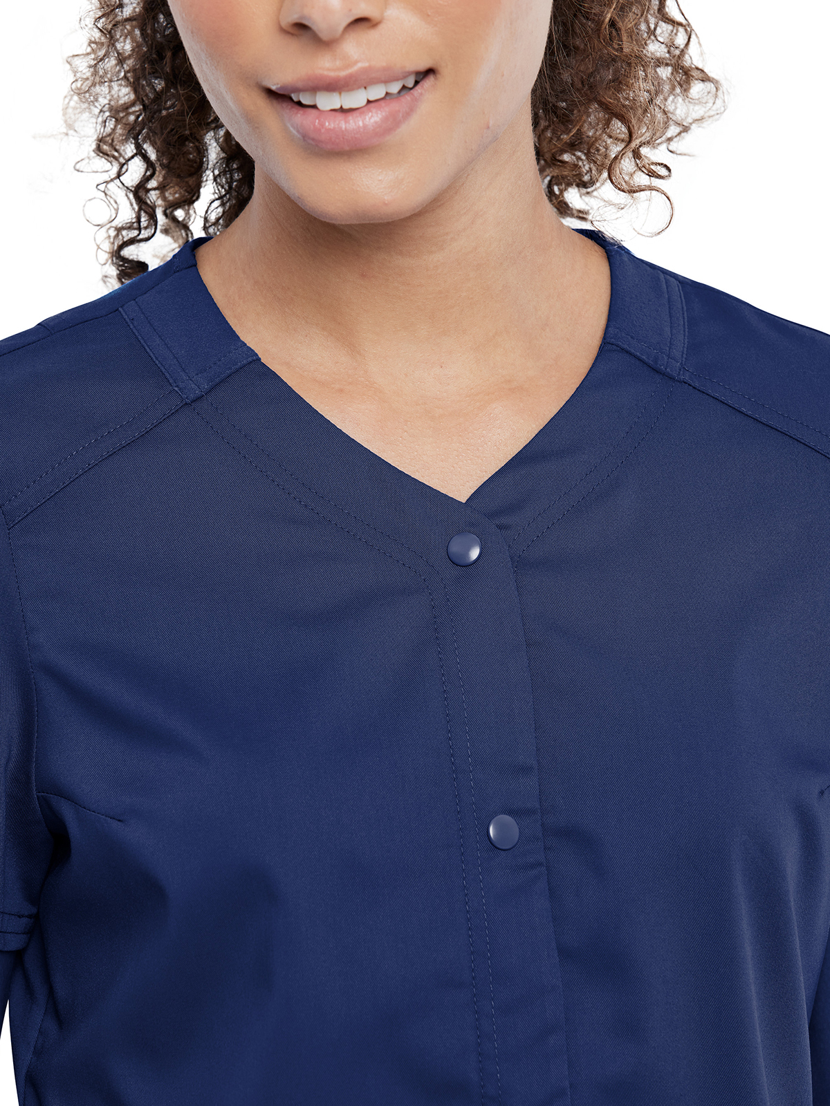Cherokee - Workwear Revolution - Women's 4-Pocket Snap Front V-Neck Top 10