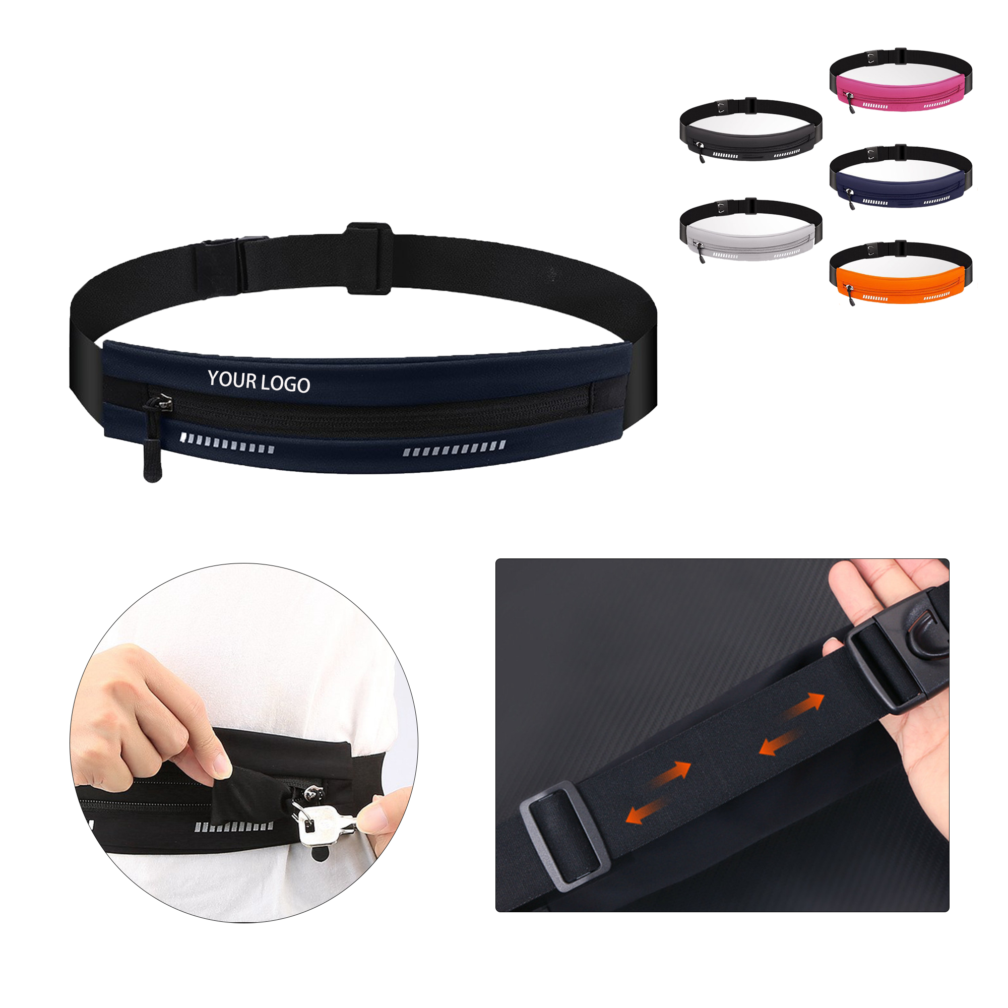 MOQ:50pcs Custom Logo Adjustable Waist Bag 3