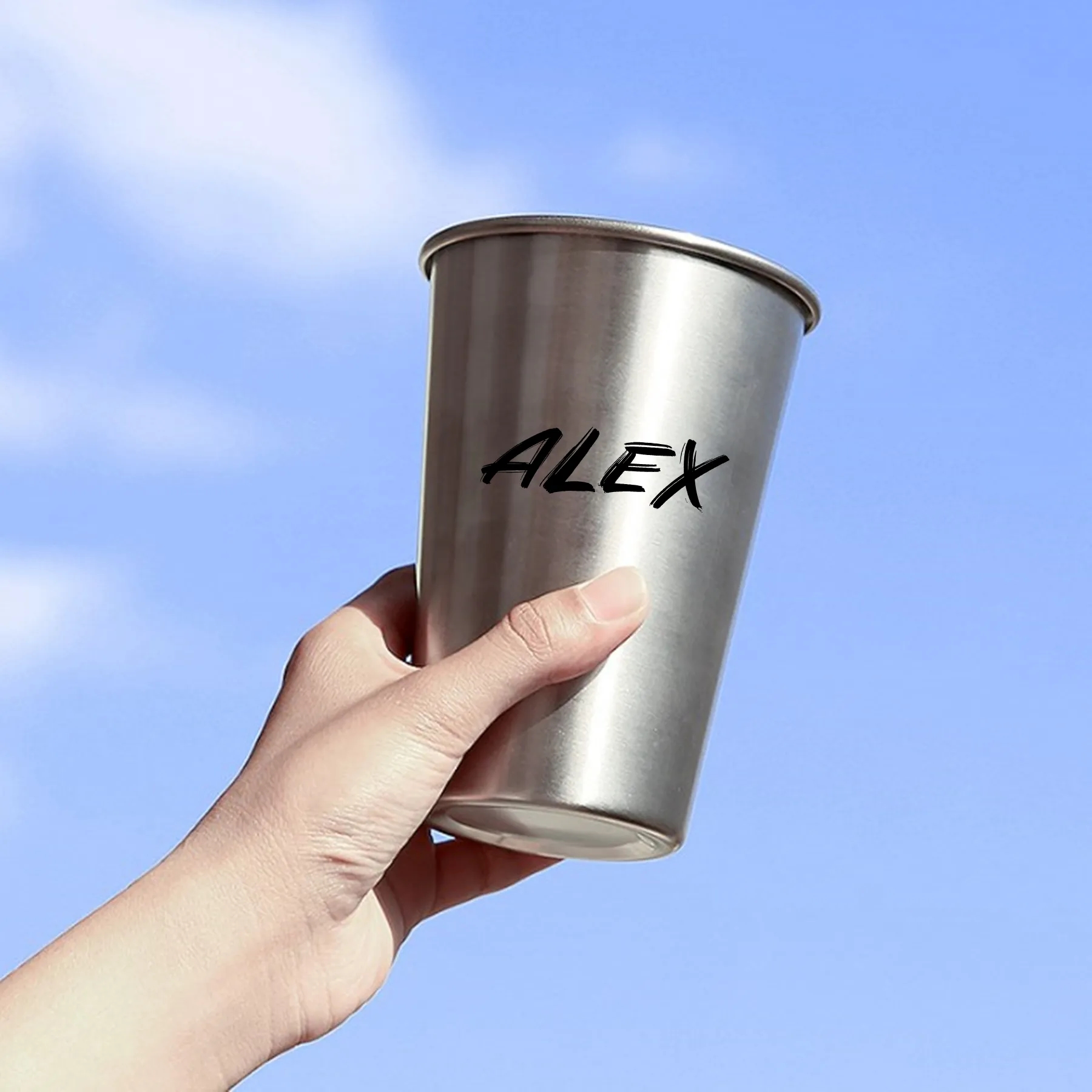 16 oz Single Wall Stainless Steel Cup MOQ100 2