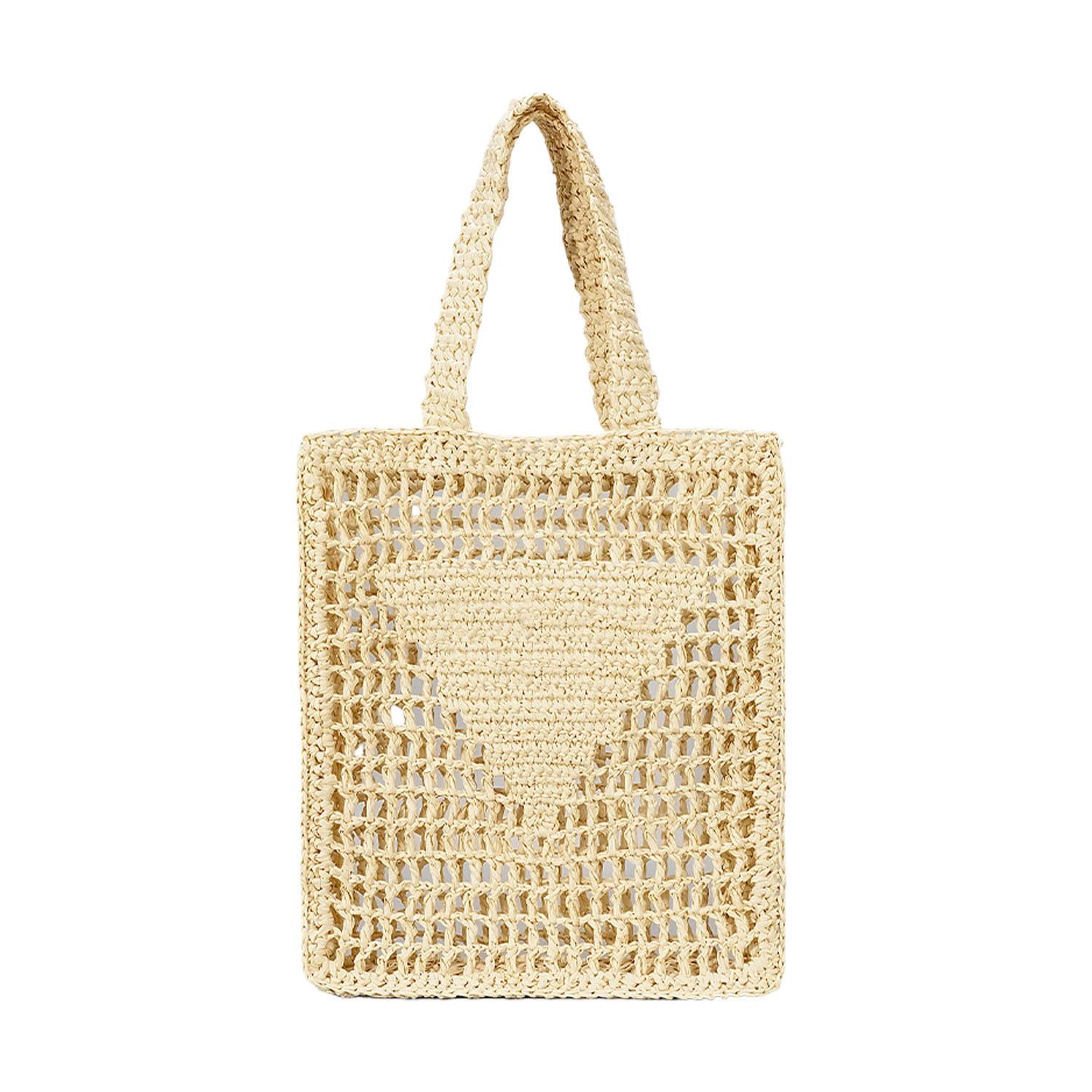 Spacious Crochet Beach Tote Bag – Straw & Mesh 2