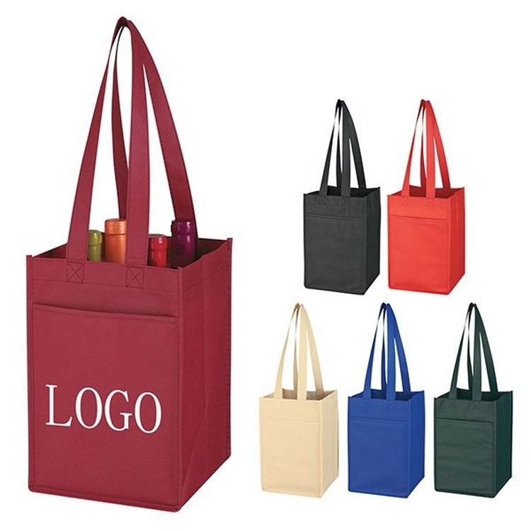 Non-Woven 4 Bottle Wine Tote Bag 2