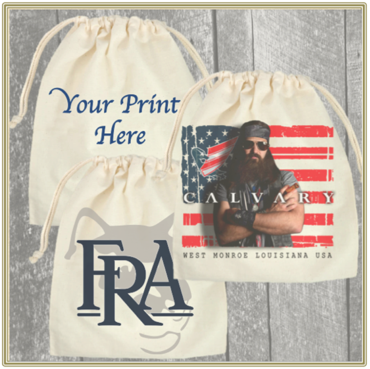 12"x 14" Custom Printed Cotton Bag with Drawstring 1