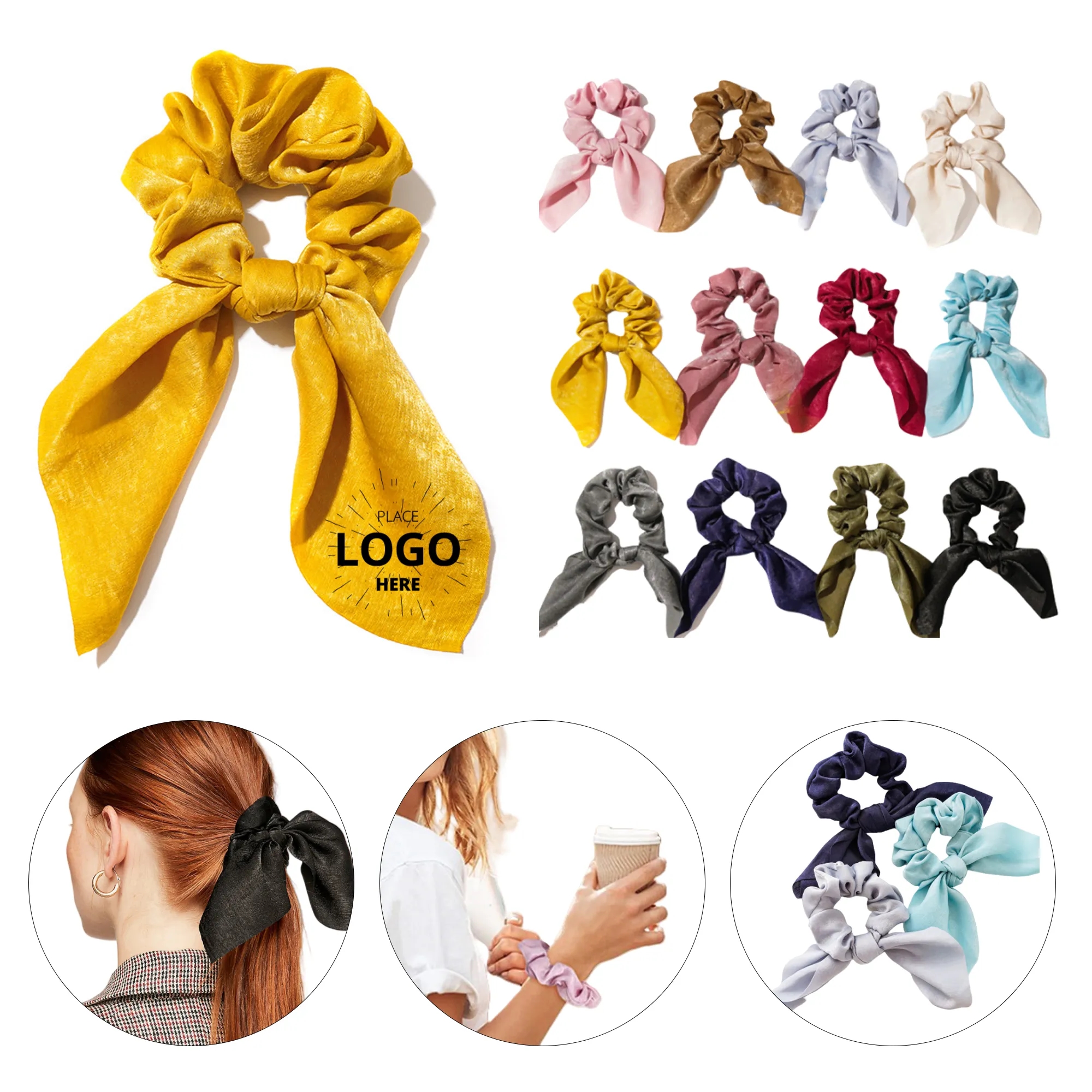 Cute Bow Ribbon Elastic Hair Ties 1