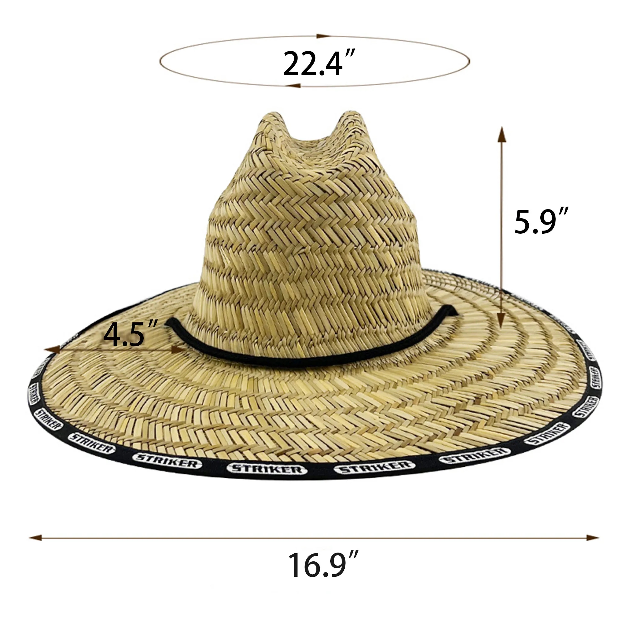 Straw Hat With Custom Patch And Full Color Underbrim Imprint 9