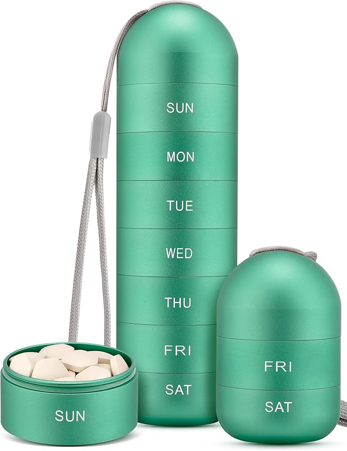 Stackable Weekly Aluminum Alloy Pill Organizer 1
