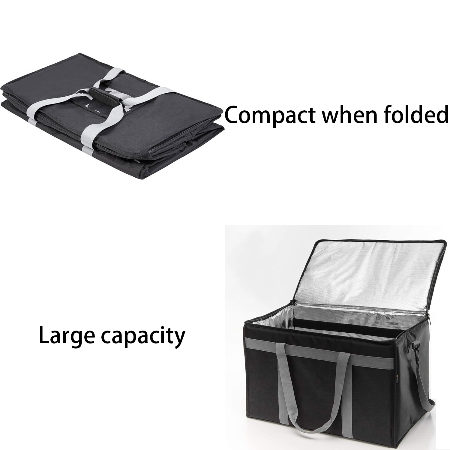 77L Foldable Oxford Insulated Food Delivery Bag 4