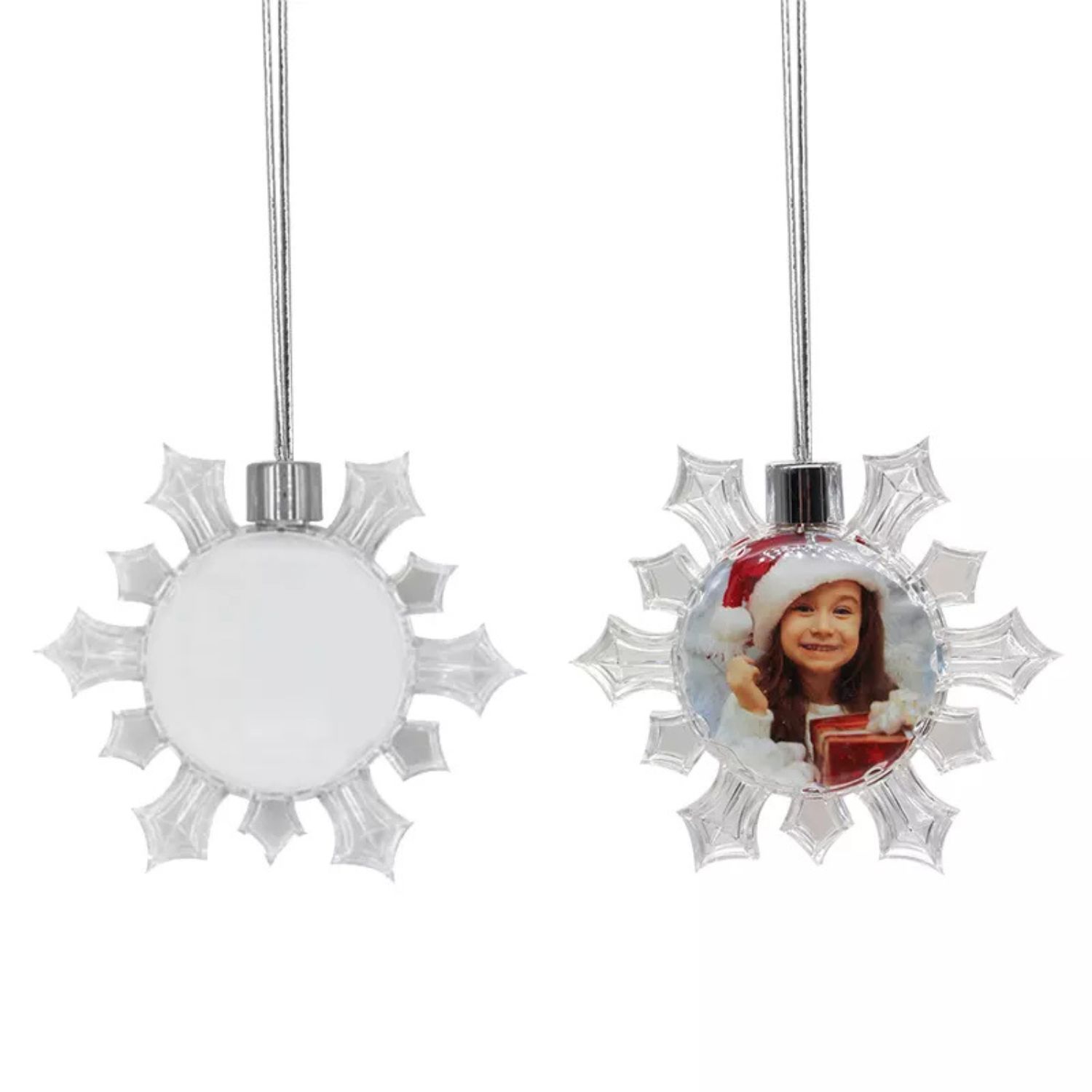 Snowflake Clear PC Christmas Ornament 3