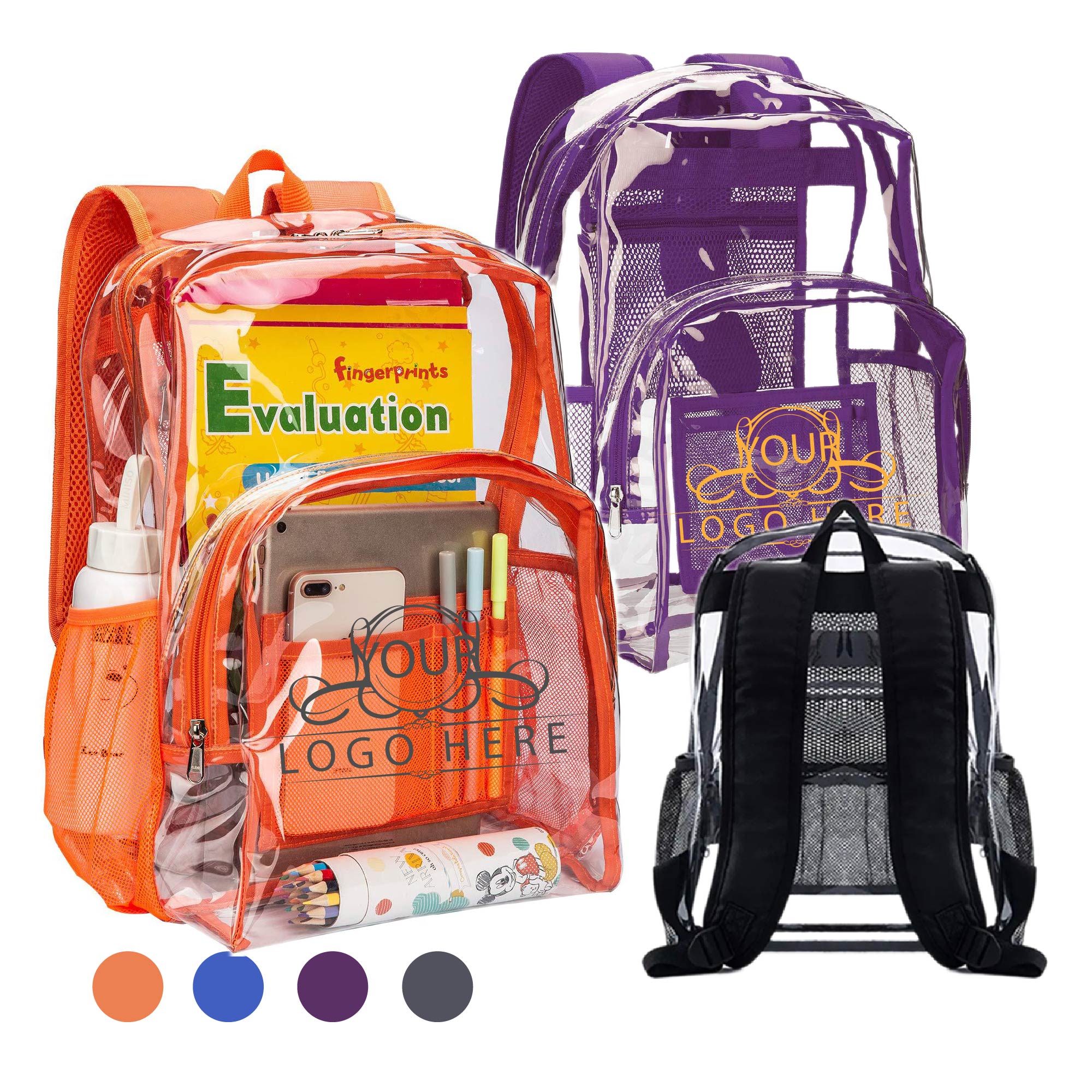 Water-Resistant Clear PVC Backpack 1