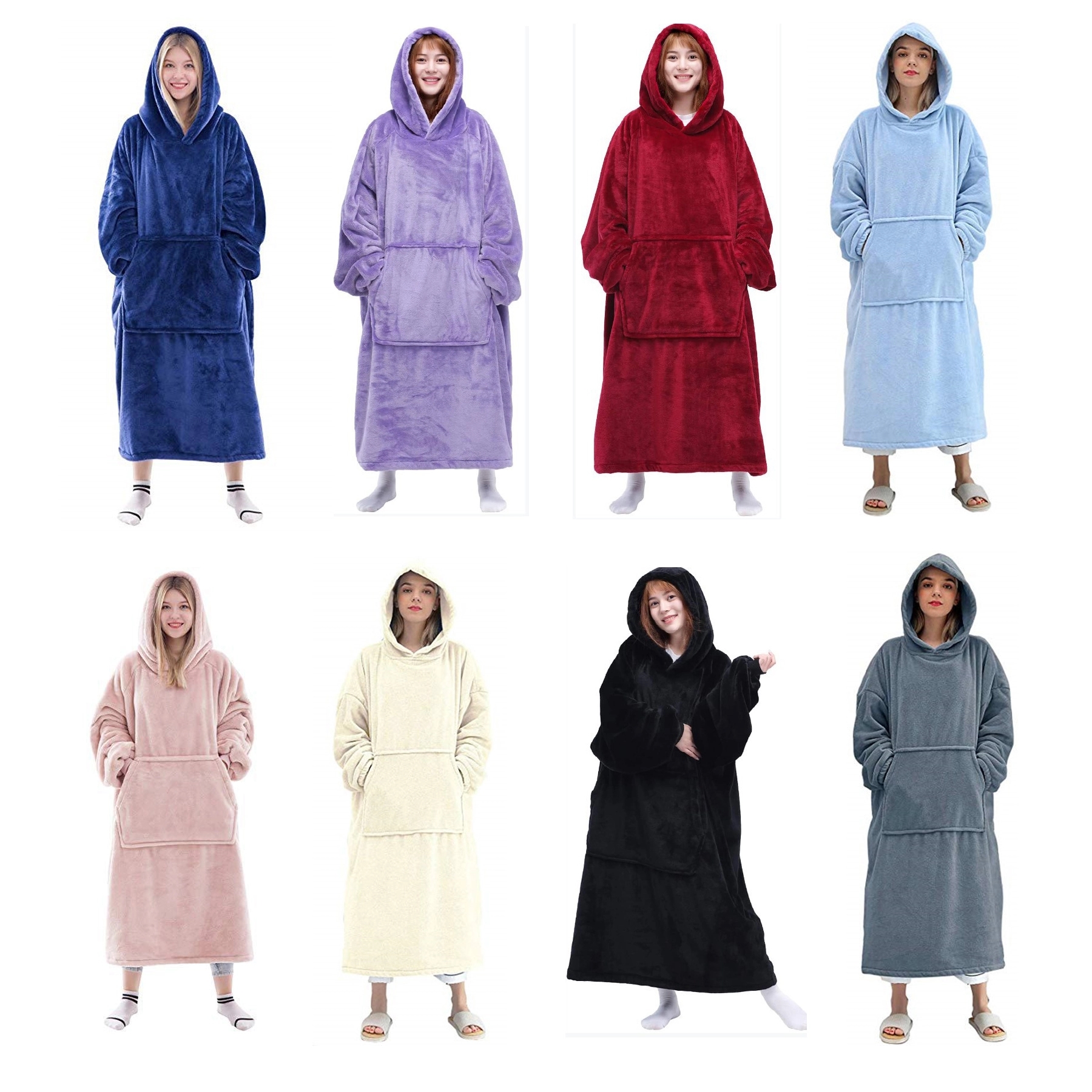 Oversized Microfiber & Sherpa Wearable Blanket 11