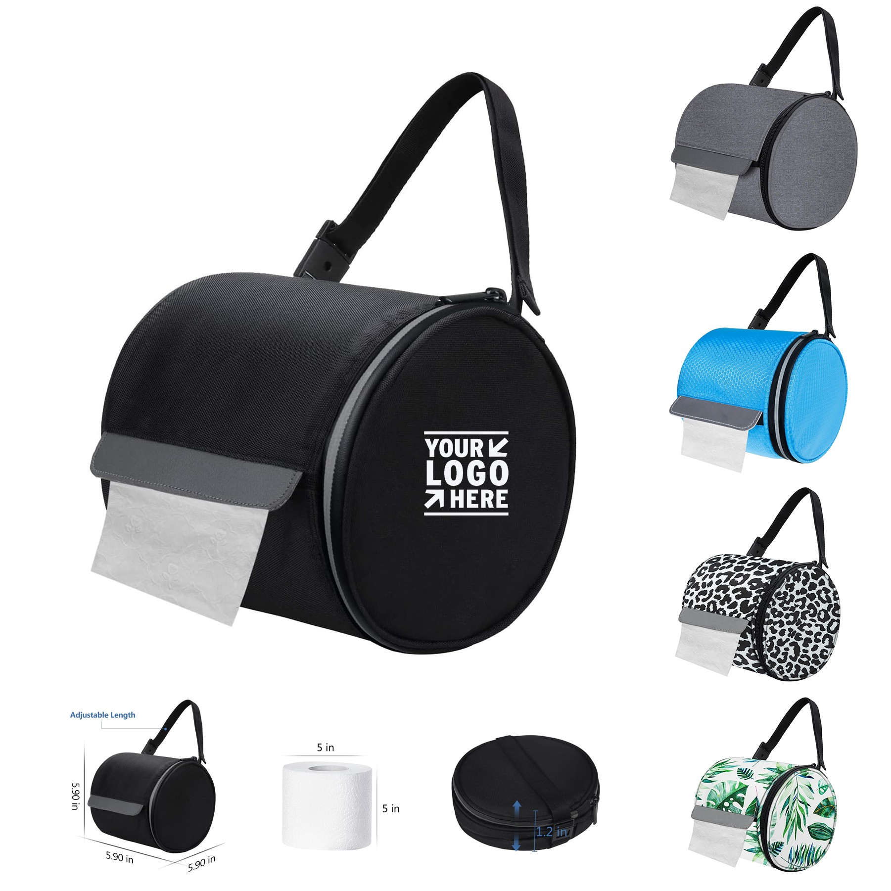 Hanging Toilet Paper Holder Waterproof Tissue Holder Portable Adjustable Foldable Roll Storage Bag 3