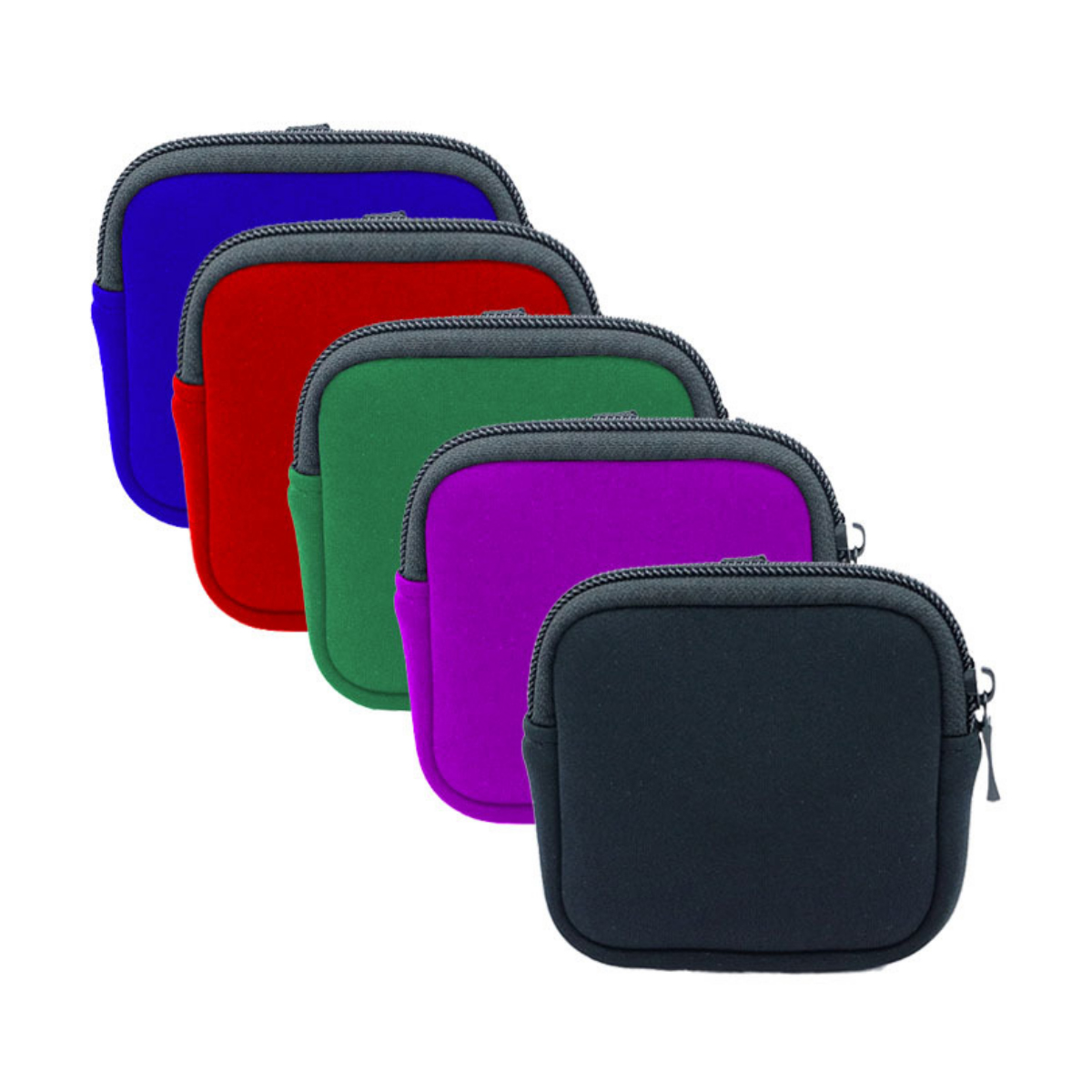 Neoprene Zipper Square Pouch for Earbuds and Accessories 5