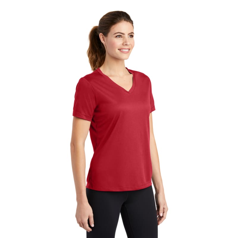 Sport-Tek Women's PosiCharge RacerMesh V-Neck Tee. 34