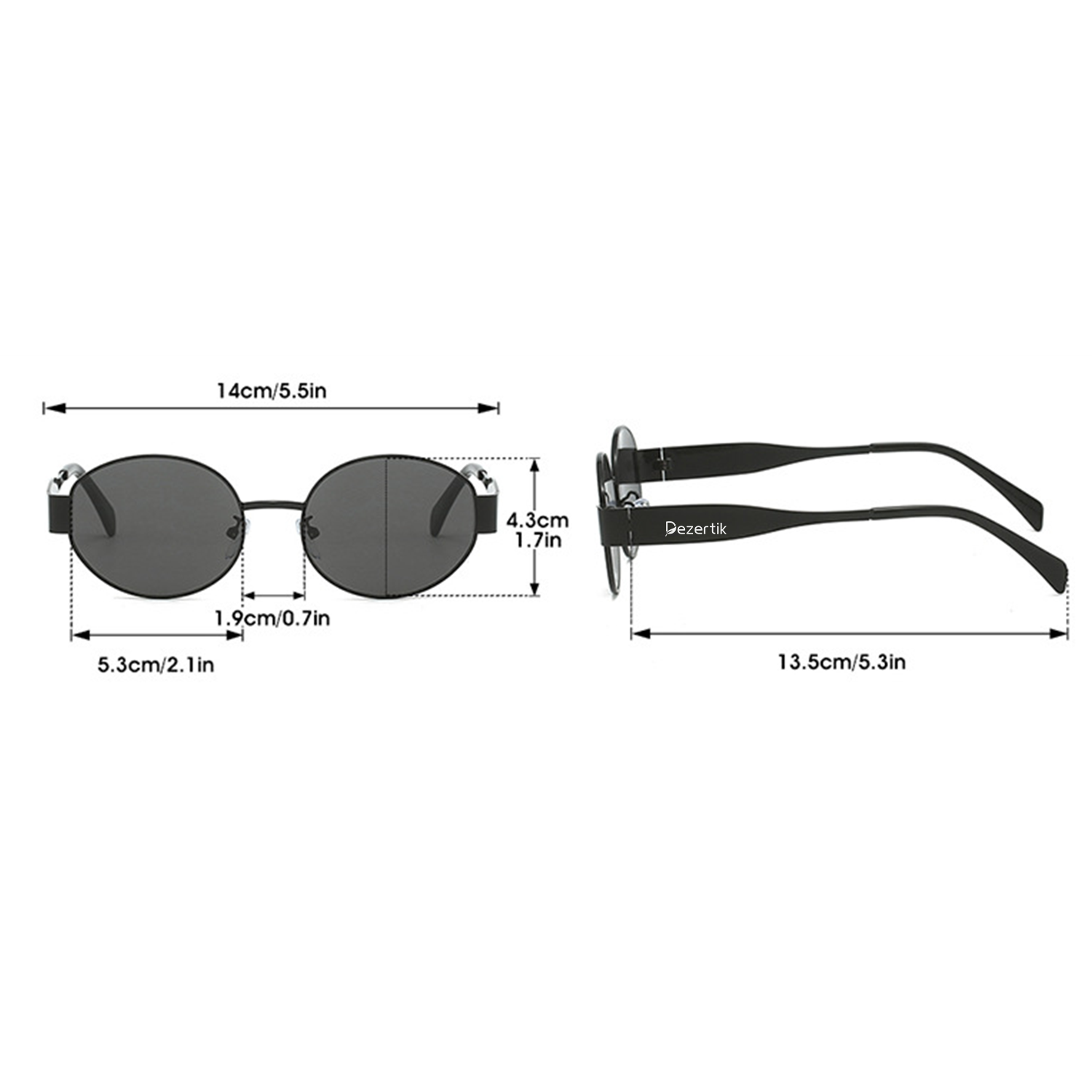 Oval-Shaped Stylish Metal Sunglasses 2