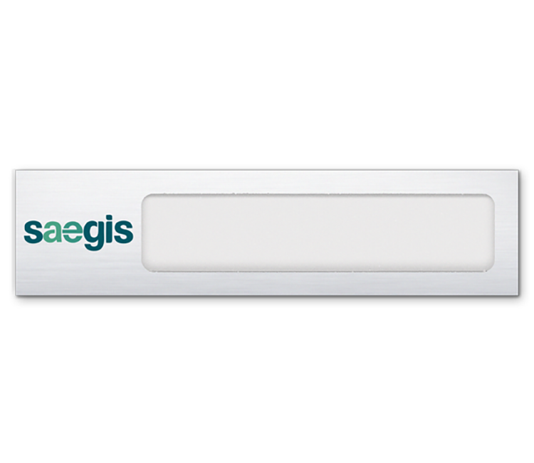The Orion full color metallic reusable name plate 2"x8" 5