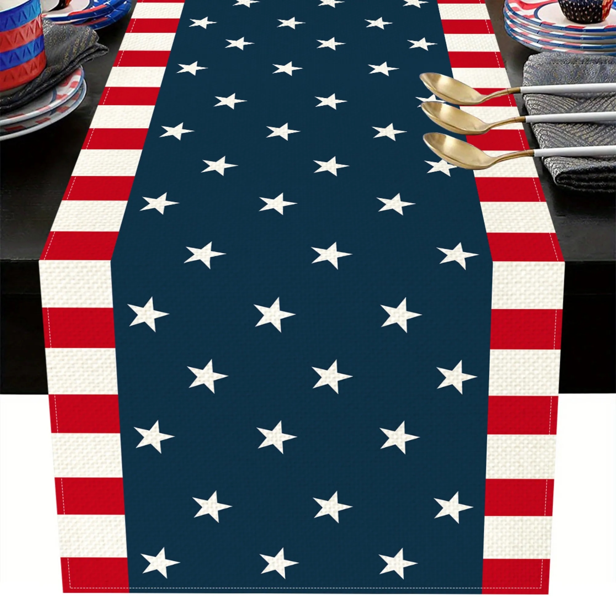 Patriotic Stars Stripes Table Runner 7