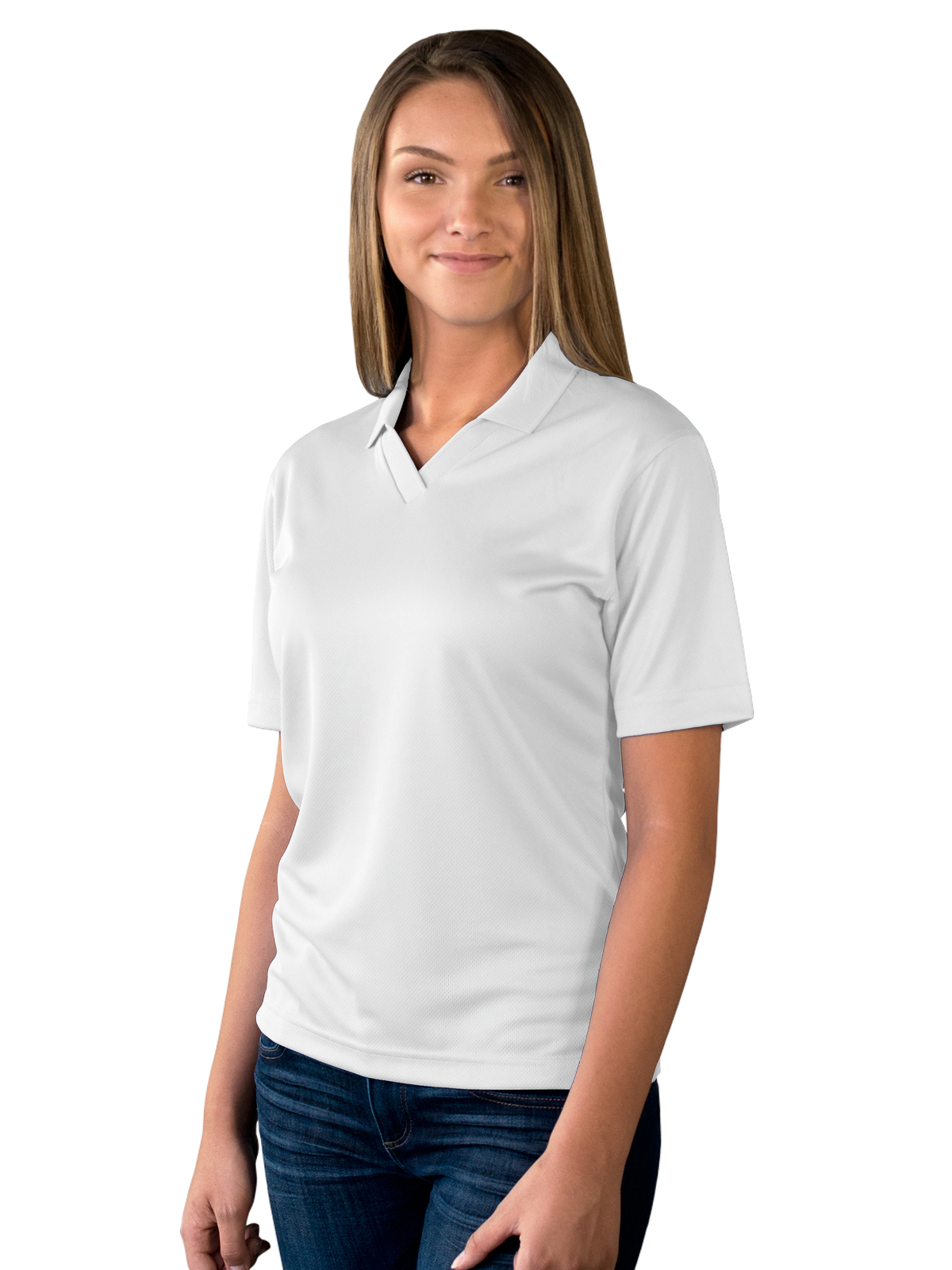 Blue Generation - Women's Pocketless Wicking V-Neck Polo 50